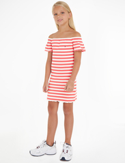 Tommy Hilfiger - OFF SHOULDER STRIPE DRESS S/S - short-sleeved casual dresses - laser pink stripe - 2
