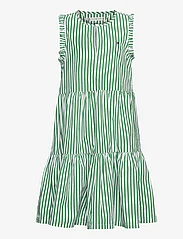 Tommy Hilfiger - STRIPED RUFFLE DRESS SLVSS - sleeveless casual dresses - spring lime stripe - 0
