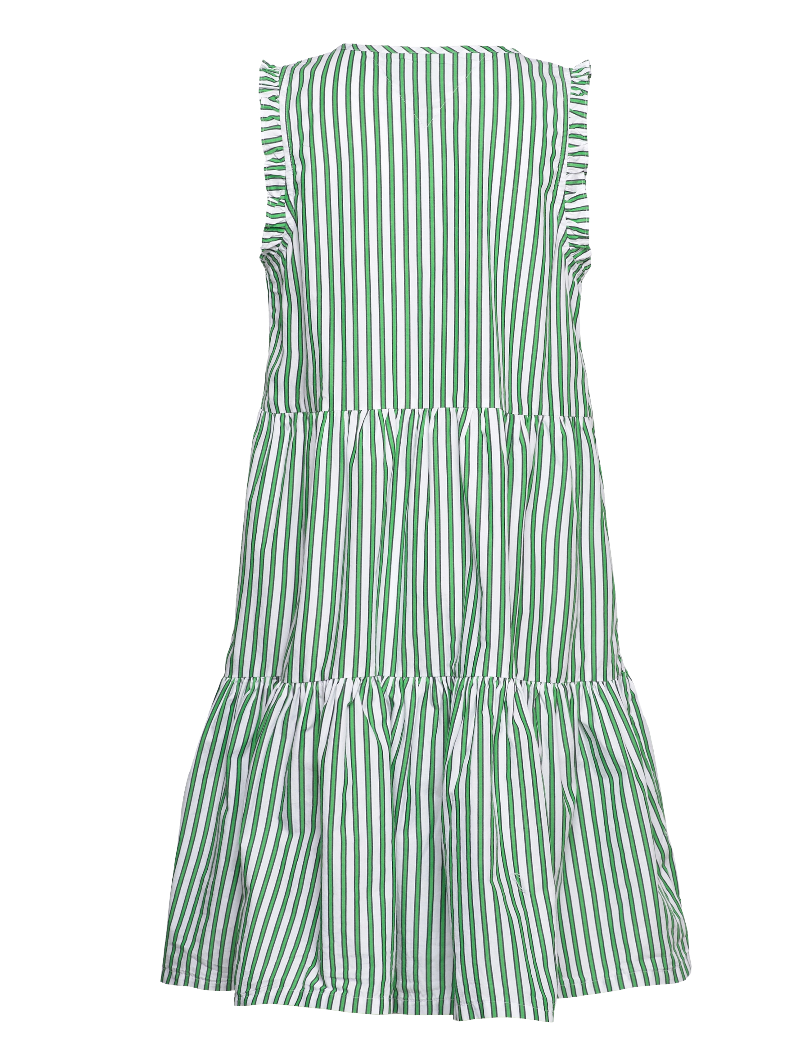 Tommy Hilfiger - STRIPED RUFFLE DRESS SLVSS - spring lime stripe - 1