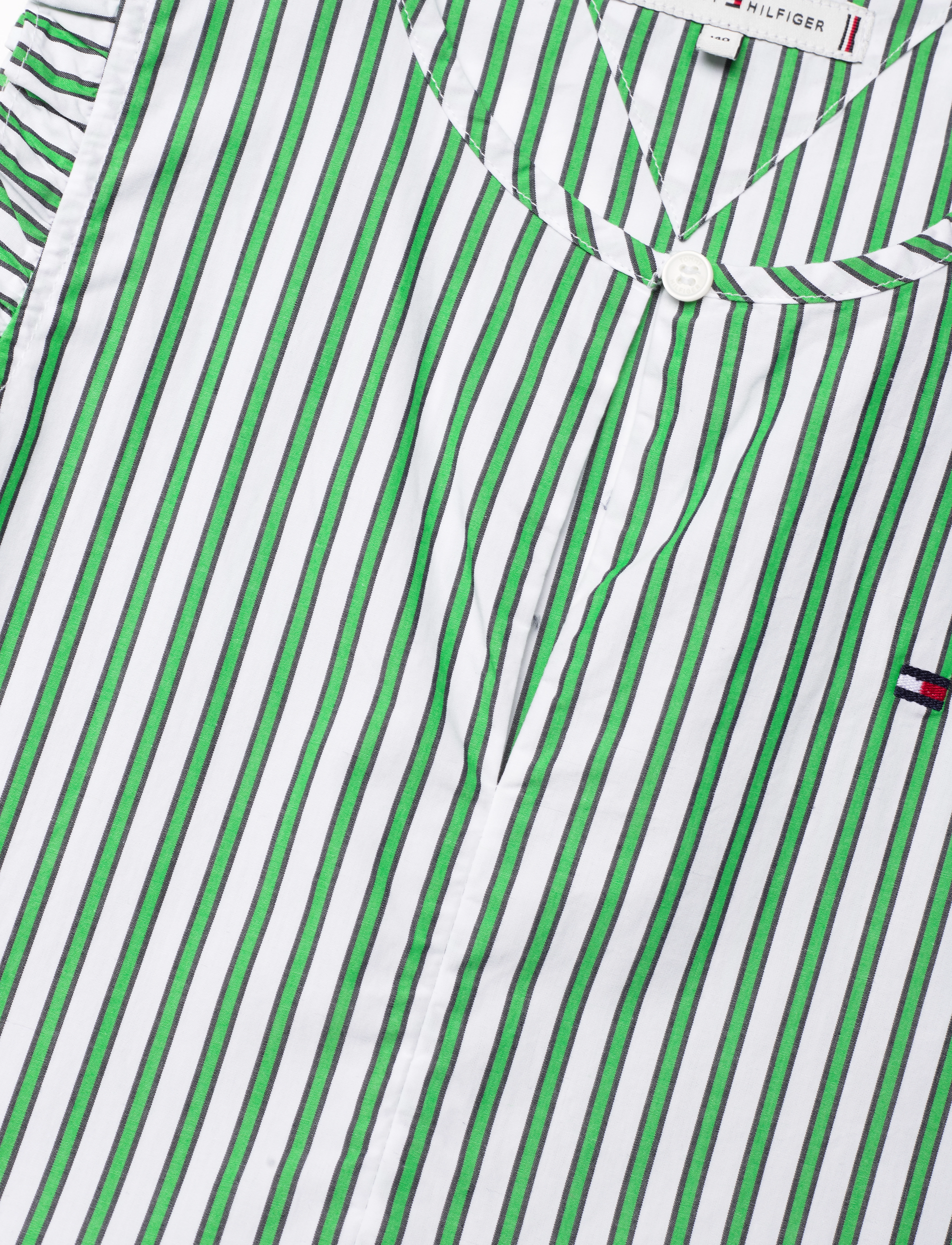 Tommy Hilfiger - STRIPED RUFFLE DRESS SLVSS - spring lime stripe - 2