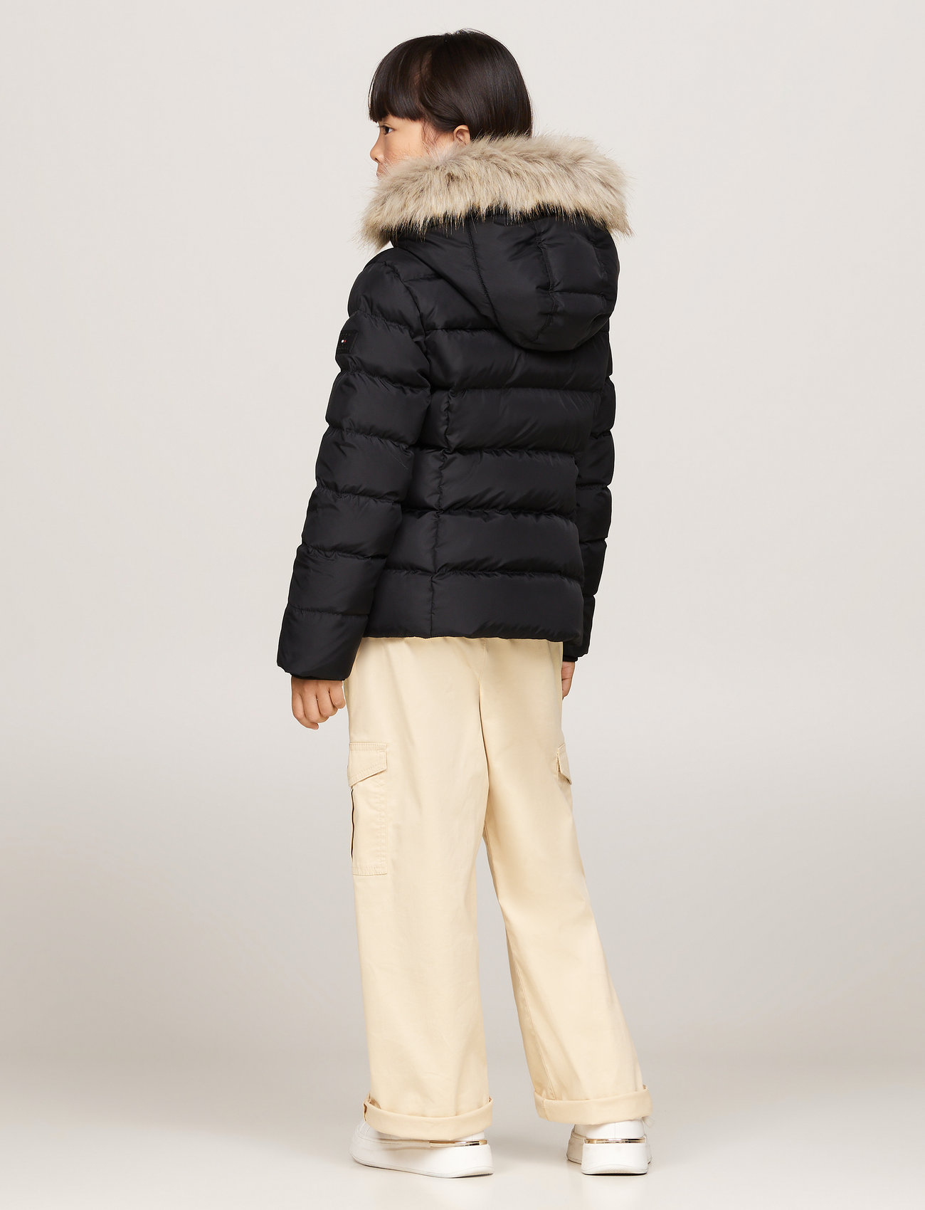 Down Bomber Tommy Hilfiger Fur Hooded Padded Bomber Jacket High - Main Image