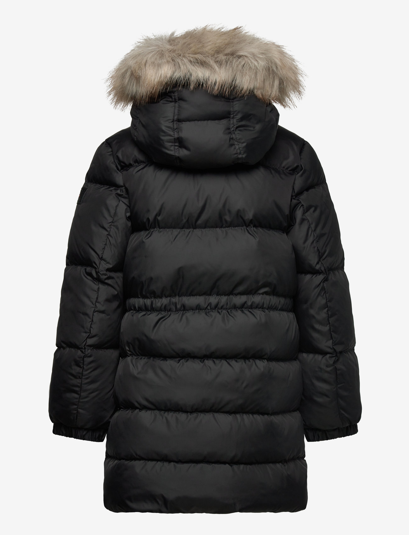 hilfiger essential tommy hilfiger black down coat Tommy Hilfiger Long Waisted Down Jacket – puffer padded – shop