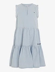 Tommy Hilfiger - SEERSUCKER STRIPED RUFFLE DRESS - sleeveless casual dresses - blue spell stripe - 0