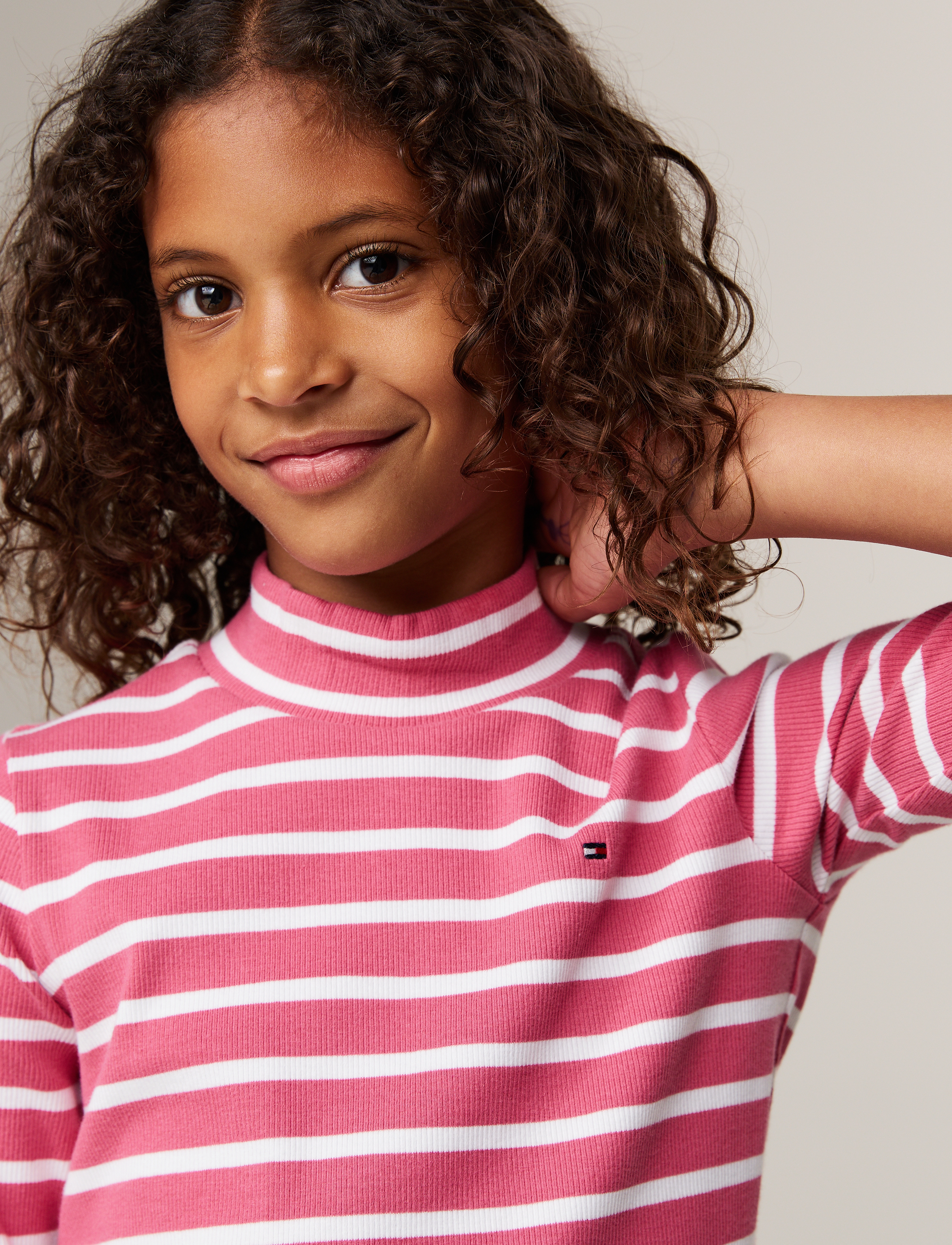 Tommy Hilfiger - MOCK NECK RIB TOP LS - heritage pink stripe - 2