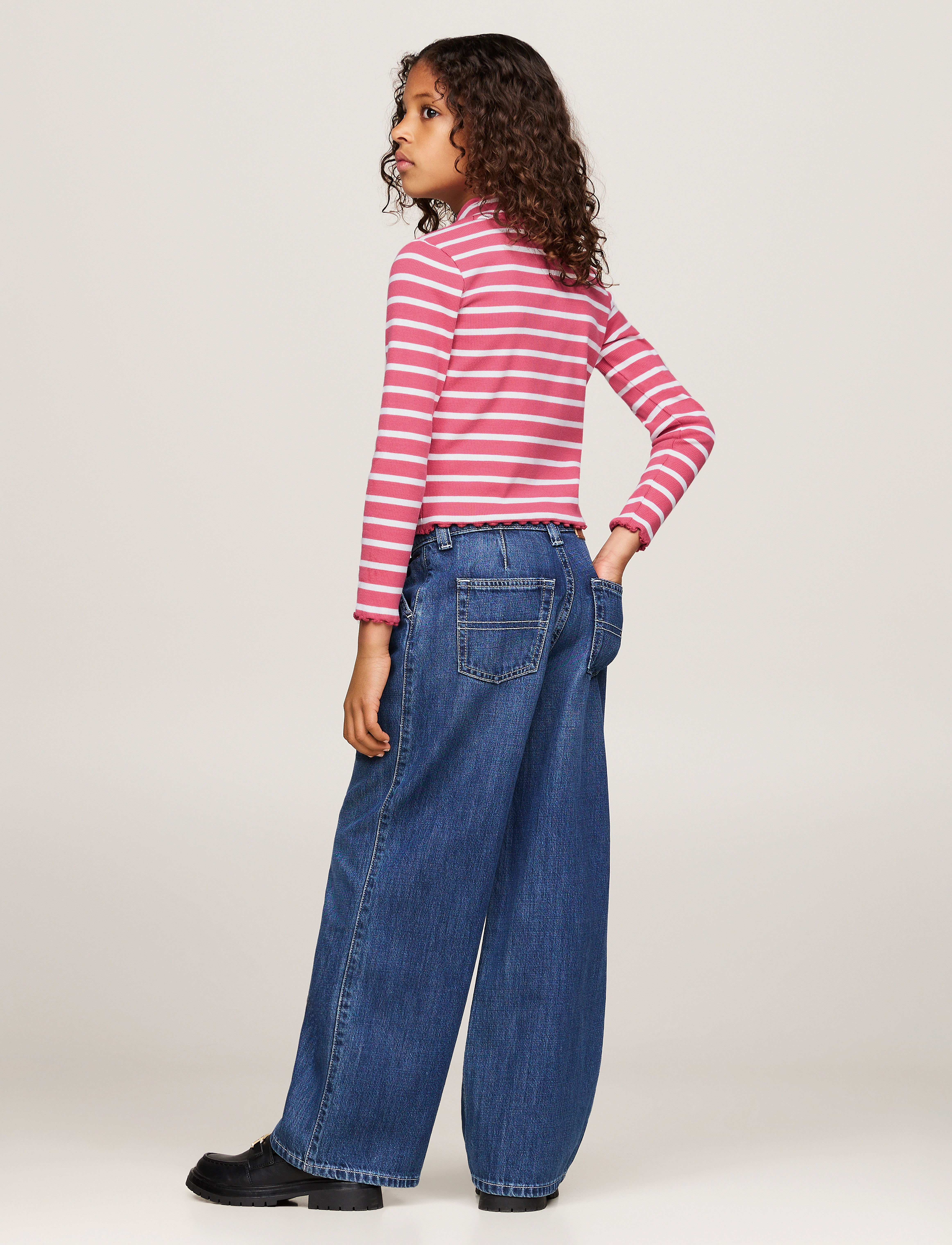 Tommy Hilfiger - MOCK NECK RIB TOP LS - heritage pink stripe - 1