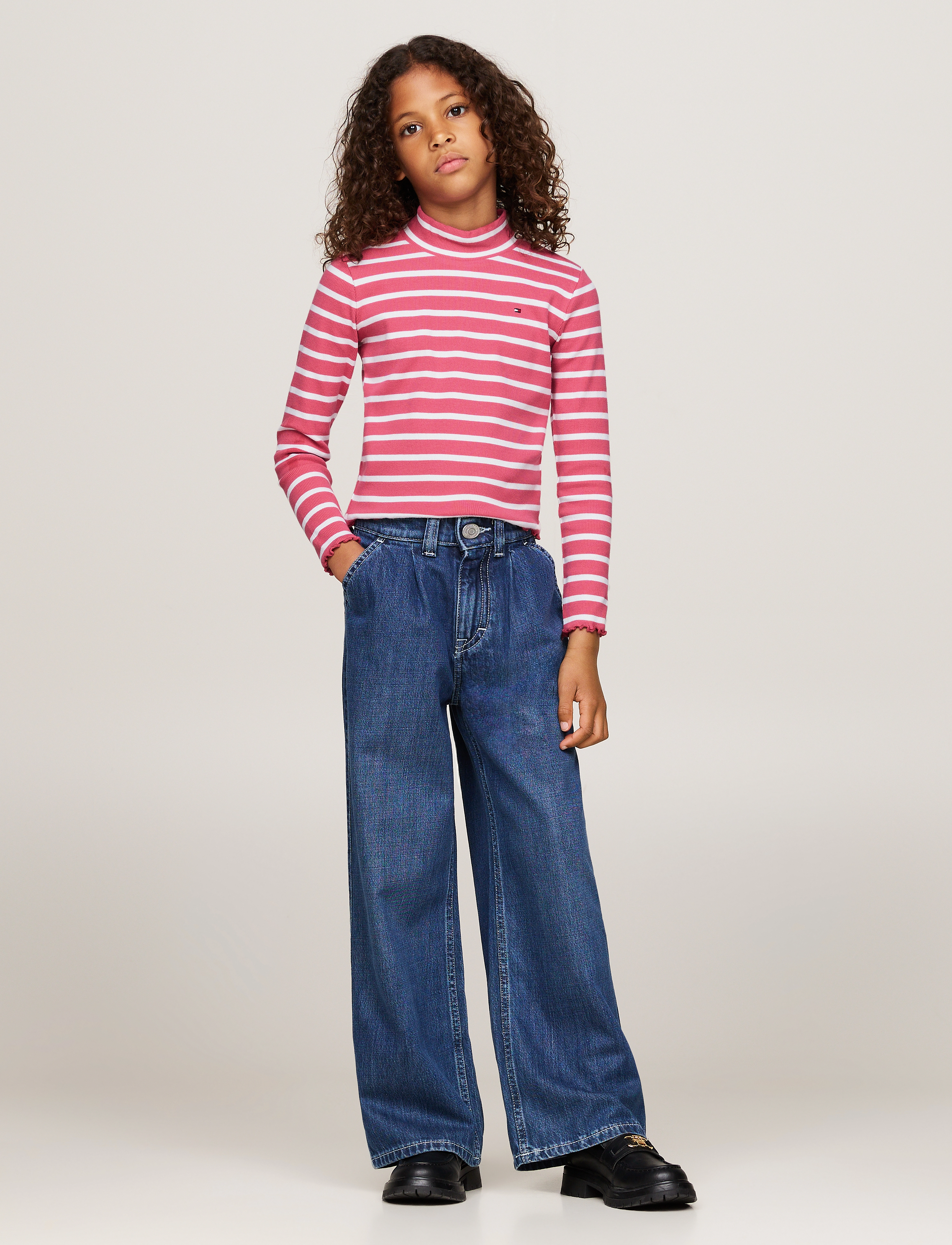 Tommy Hilfiger - MOCK NECK RIB TOP LS - heritage pink stripe - 3