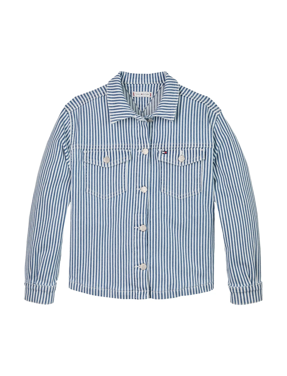 Tommy Hilfiger - DENIM OVERSHIRT STRIPE - overshirts - stripe - 1
