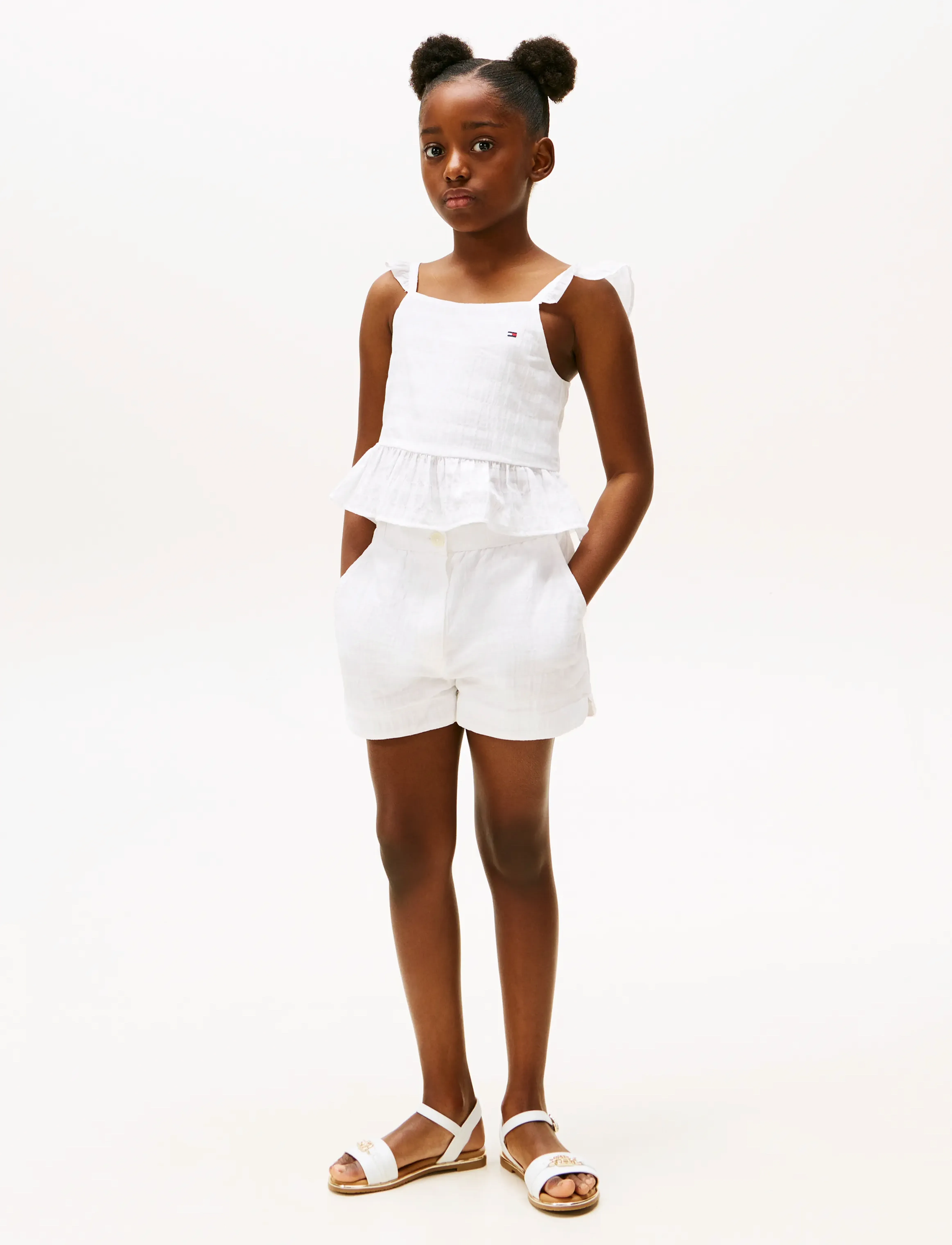 Tommy Hilfiger TEXTURED COTTON SHORT - Shorts - WHITE / white