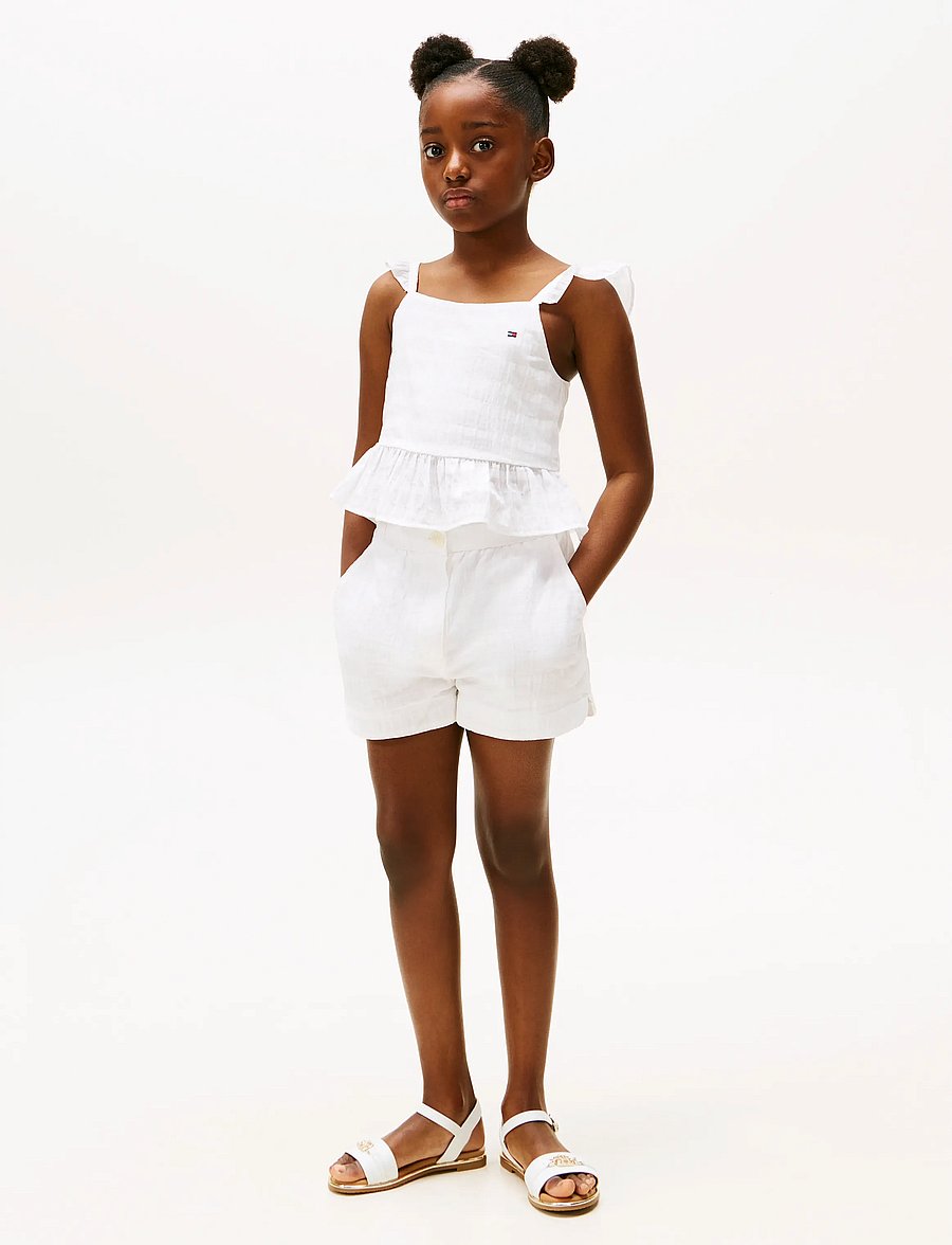 Tommy Hilfiger - TEXTURED COTTON SHORT - lühikesed vabaajapüksid - white - 0