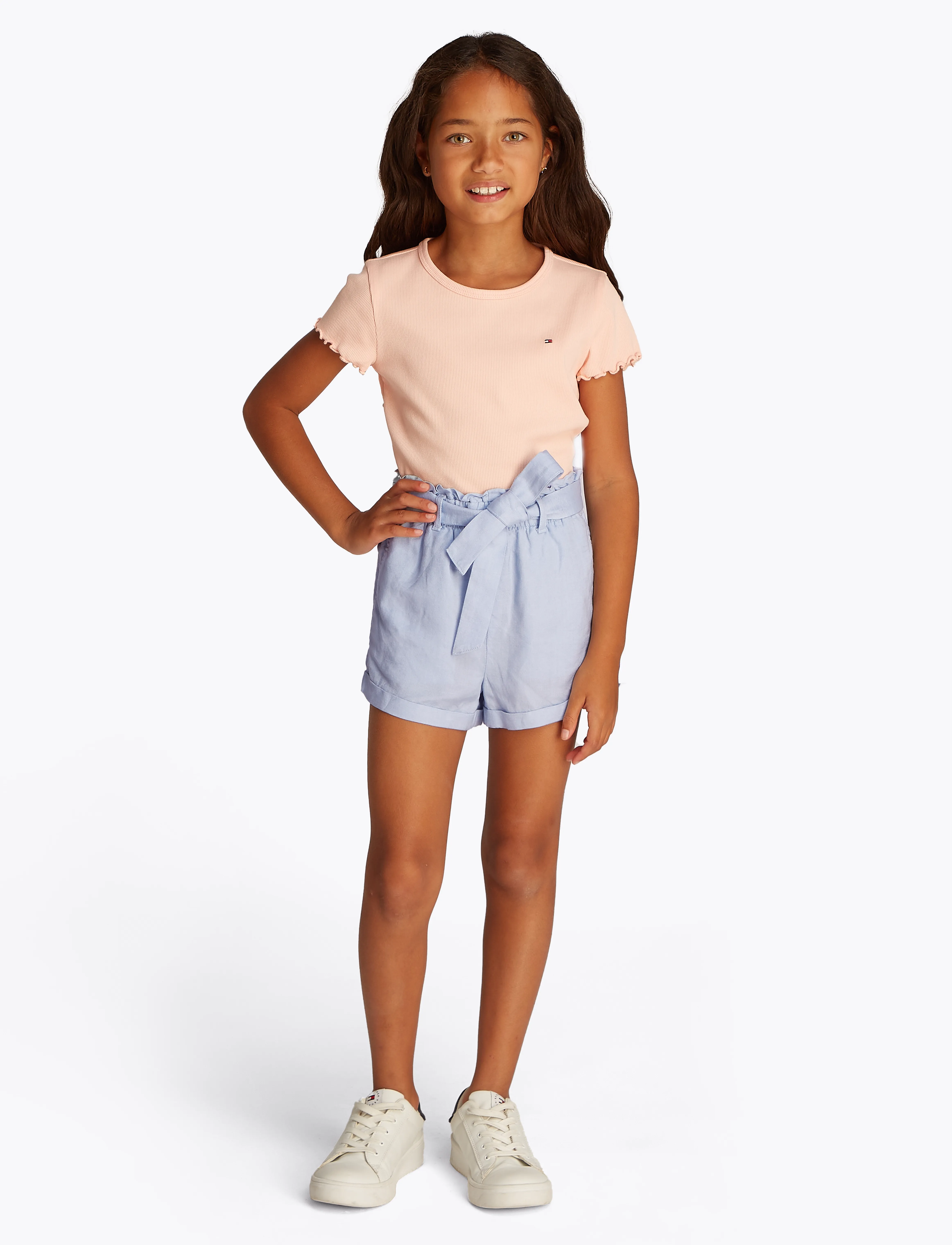 Tommy Hilfiger Linen Pull On Short, 164, Unterteile, Blau - Shorts, Kinder