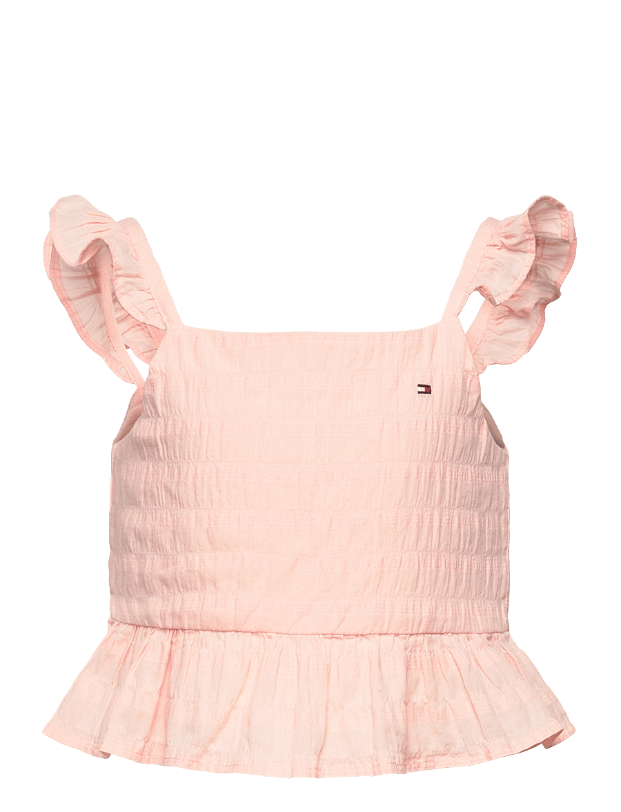 Tommy Hilfiger - TEXTURED COTTON TOP SLVLS - blusen & tuniken - coral ice - 1