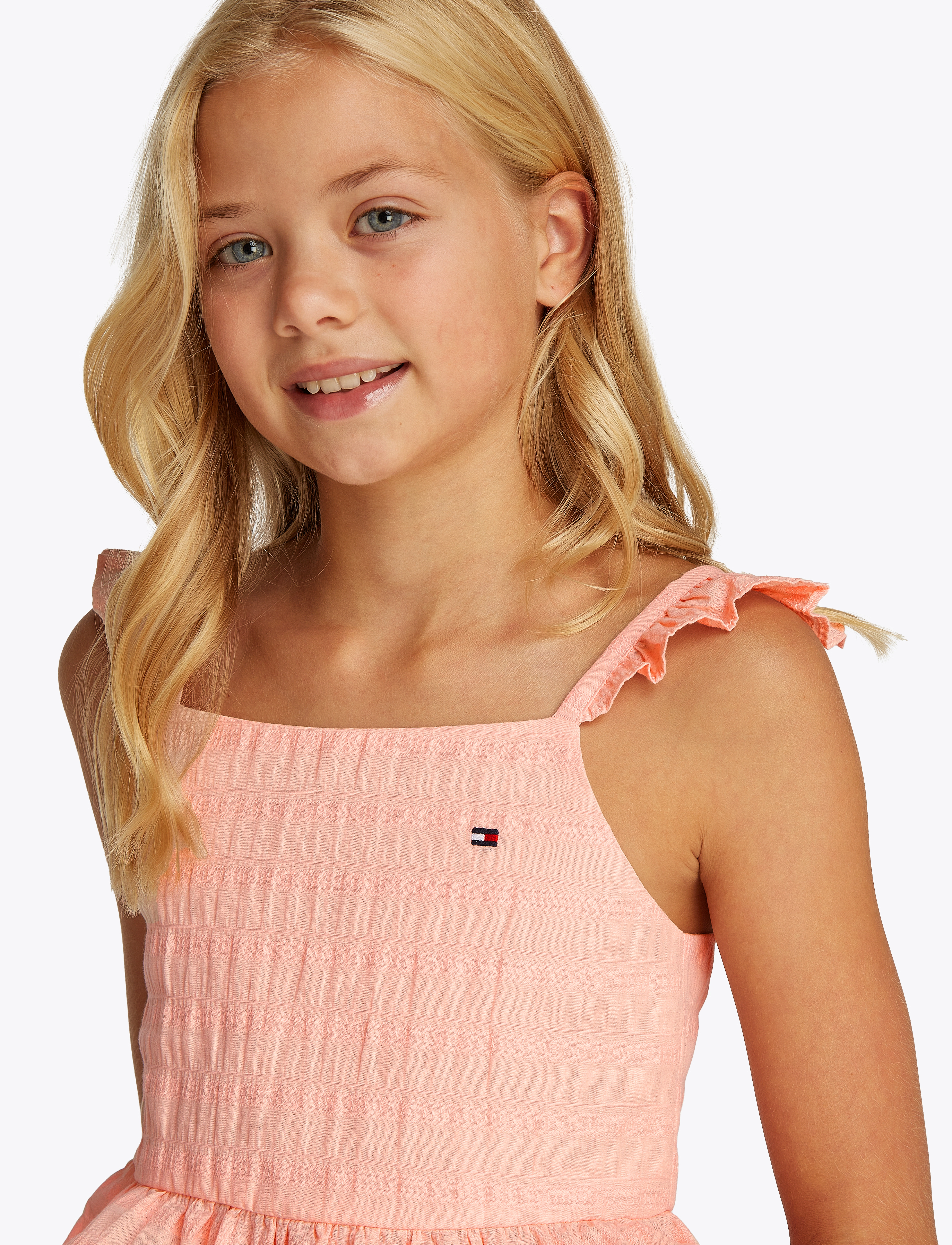 Tommy Hilfiger TEXTURED COTTON TOP SLVLS - Tøj - CORAL ICE / coral