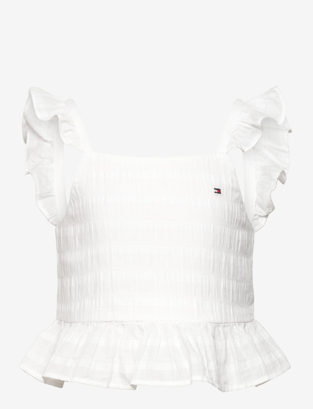 Tommy Hilfiger - TEXTURED COTTON TOP SLVLS - pluusid ja tuunikad - white - 1