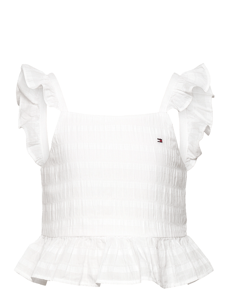 Tommy Hilfiger - TEXTURED COTTON TOP SLVLS - pluusid ja tuunikad - white - 1