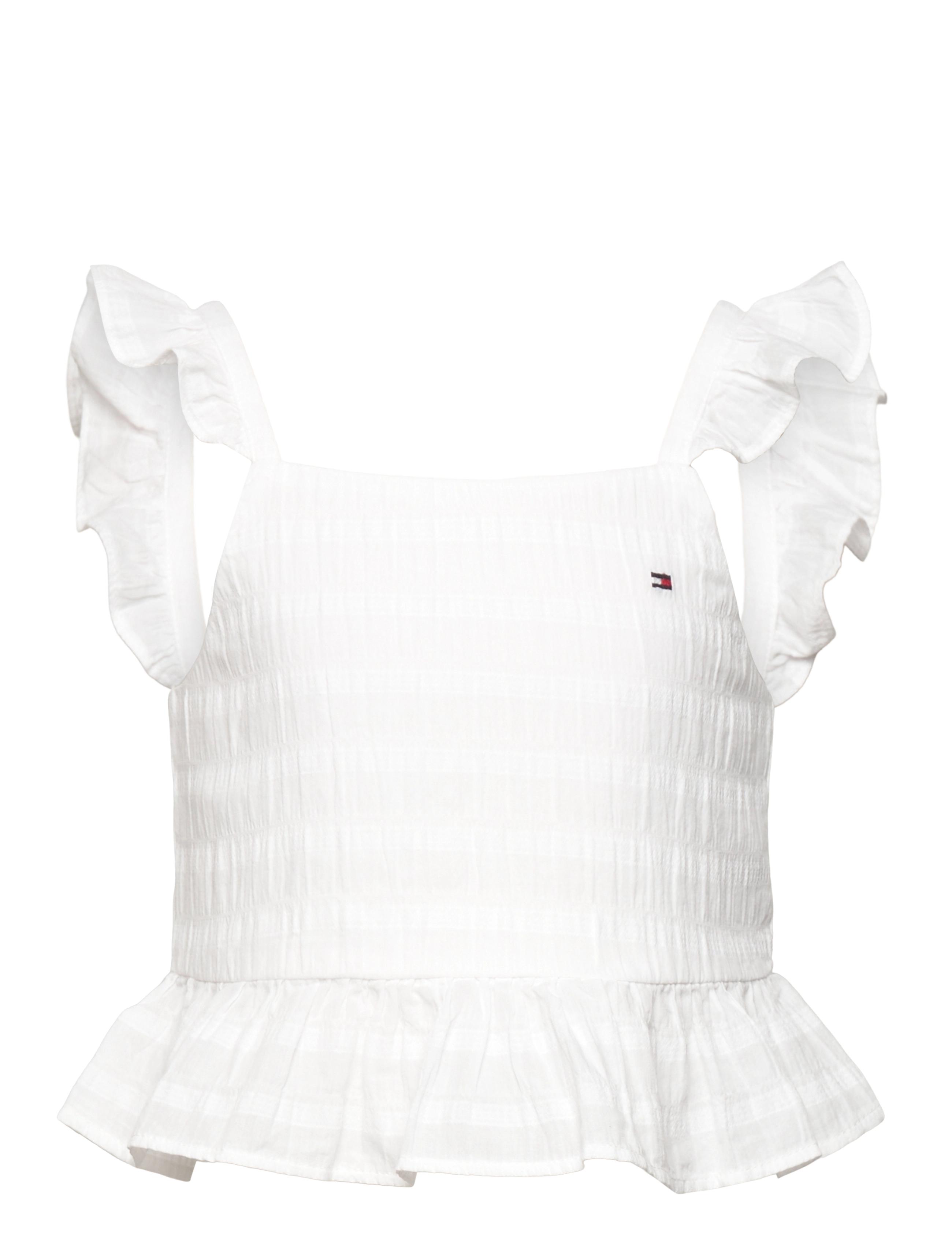 Tommy Hilfiger TEXTURED COTTON TOP SLVLS - Blusen & Tuniken - WHITE / white