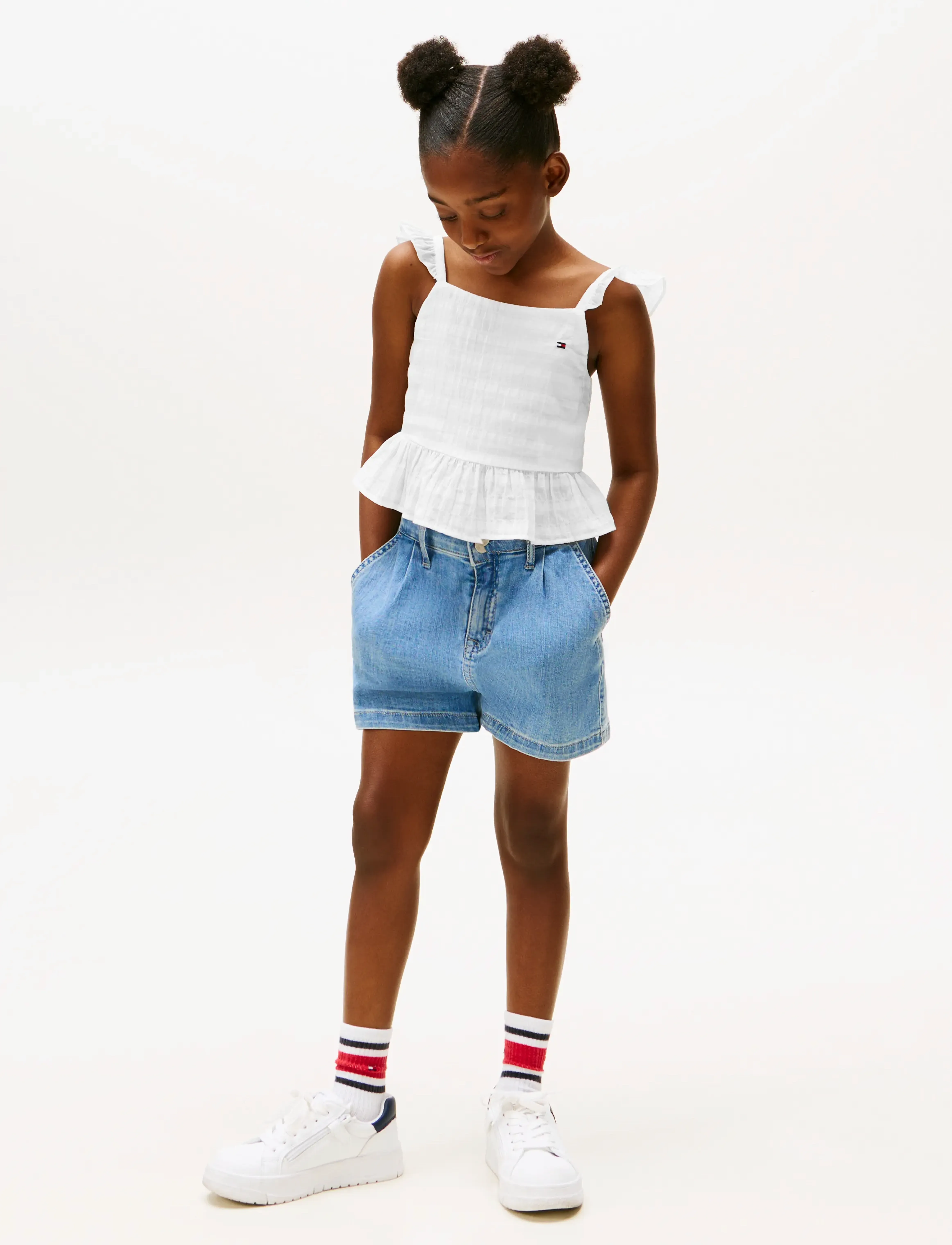 Tommy Hilfiger - TEXTURED COTTON TOP SLVLS - blusen & tuniken - white - 4