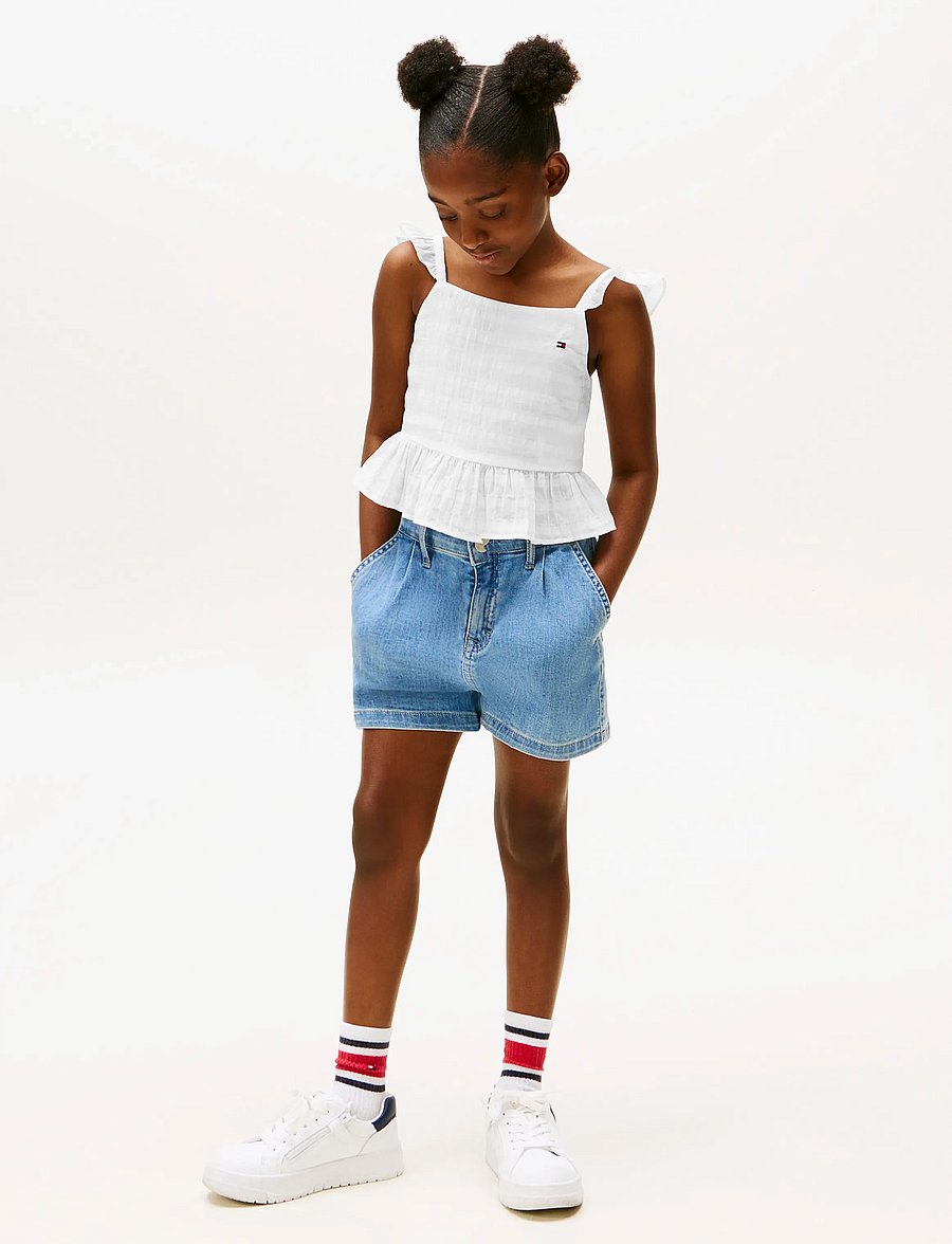 Tommy Hilfiger - TEXTURED COTTON TOP SLVLS - blusen & tuniken - white - 4
