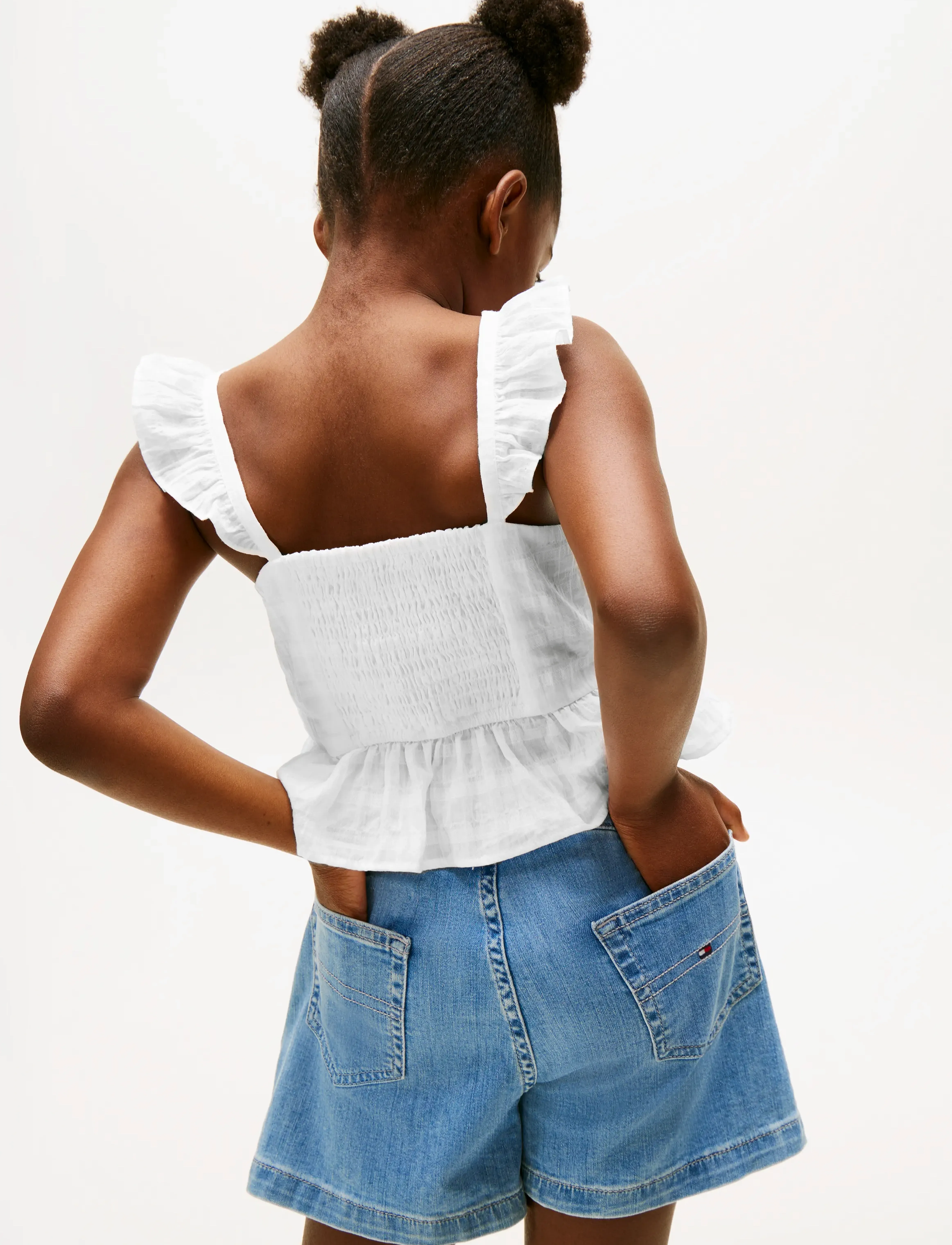 Tommy Hilfiger - TEXTURED COTTON TOP SLVLS - blusen & tuniken - white - 5