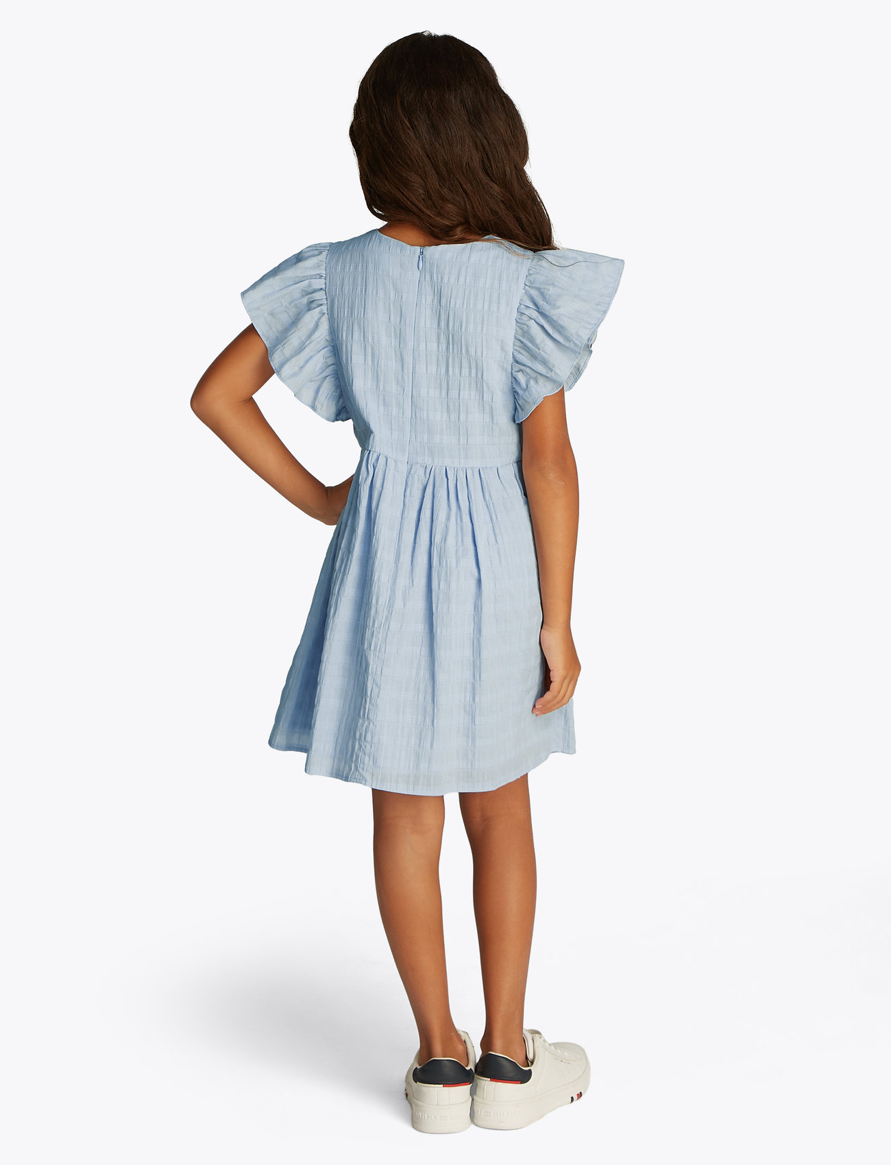 Tommy Hilfiger - TEXTURED COTTON DRESS SS - lühikeste varrukatega vabaaja kleidid - breezy blue - 3