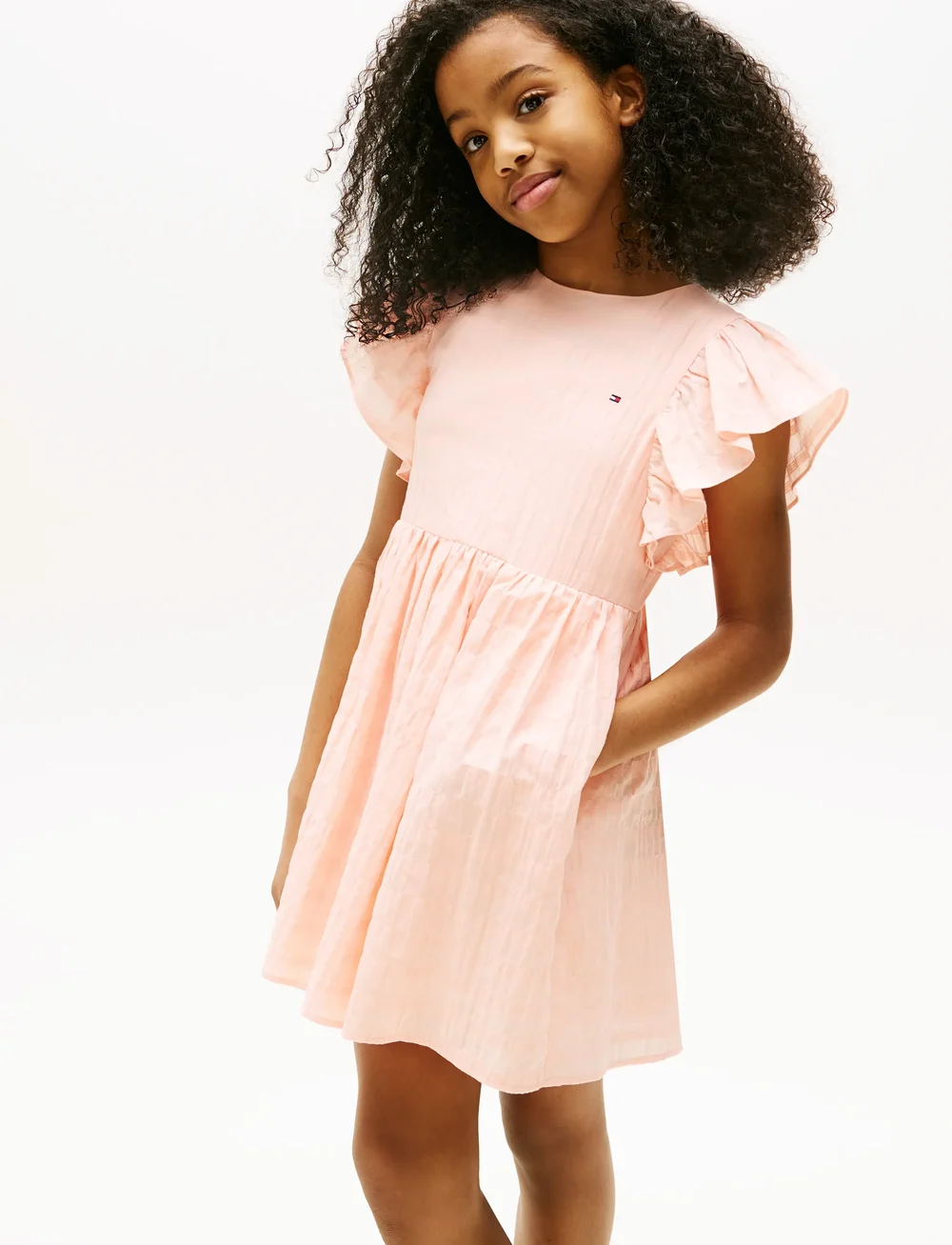 Tommy Hilfiger - TEXTURED COTTON DRESS SS - kortærmede hverdagskjoler - coral ice - 4