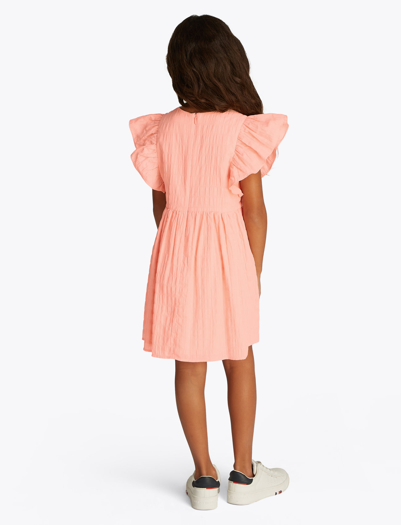 Tommy Hilfiger - TEXTURED COTTON DRESS SS - lühikeste varrukatega vabaaja kleidid - coral ice - 5