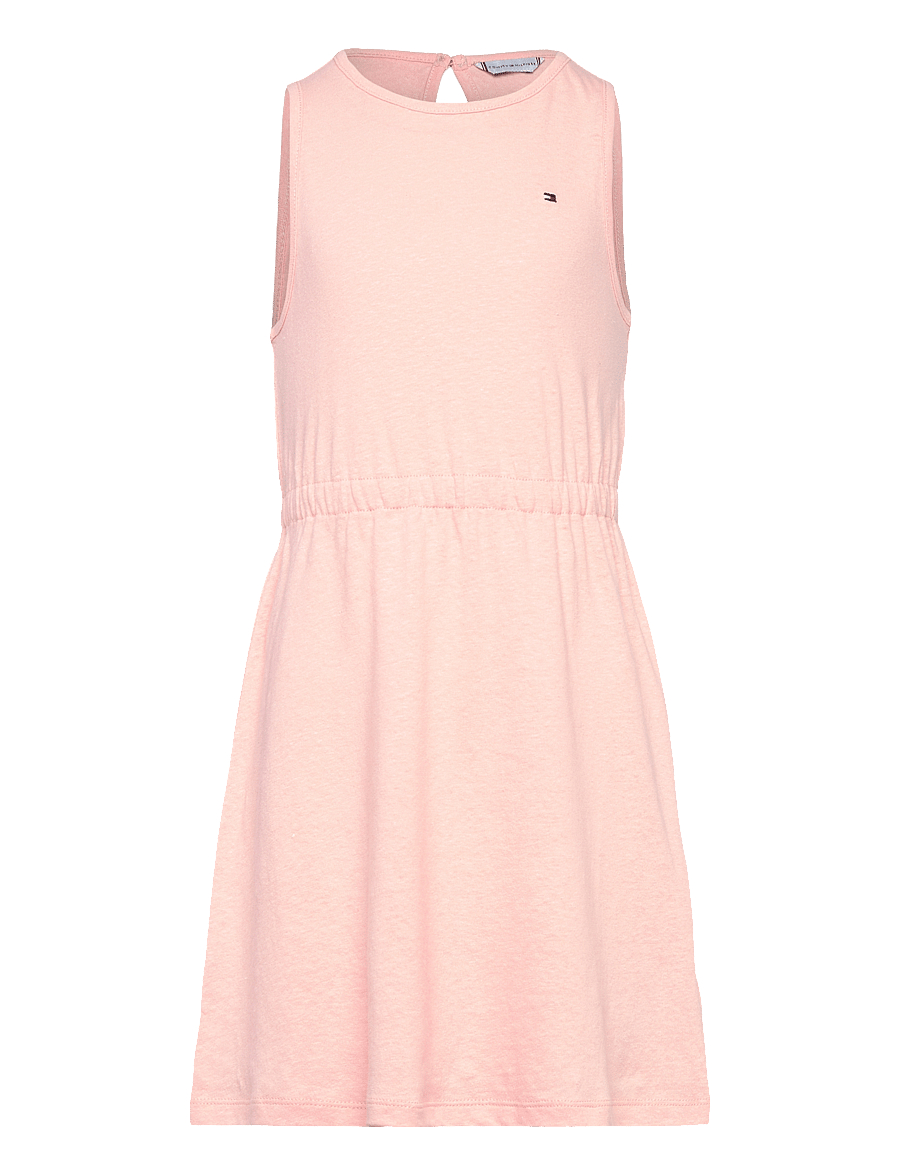 Tommy Hilfiger - LINEN JERSEY DRESS SLVLS - ikdienas kleitas bez piedurknēm - coral ice - 1