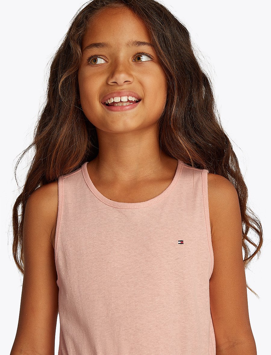 Tommy Hilfiger - LINEN JERSEY DRESS SLVLS - ikdienas kleitas bez piedurknēm - coral ice - 4