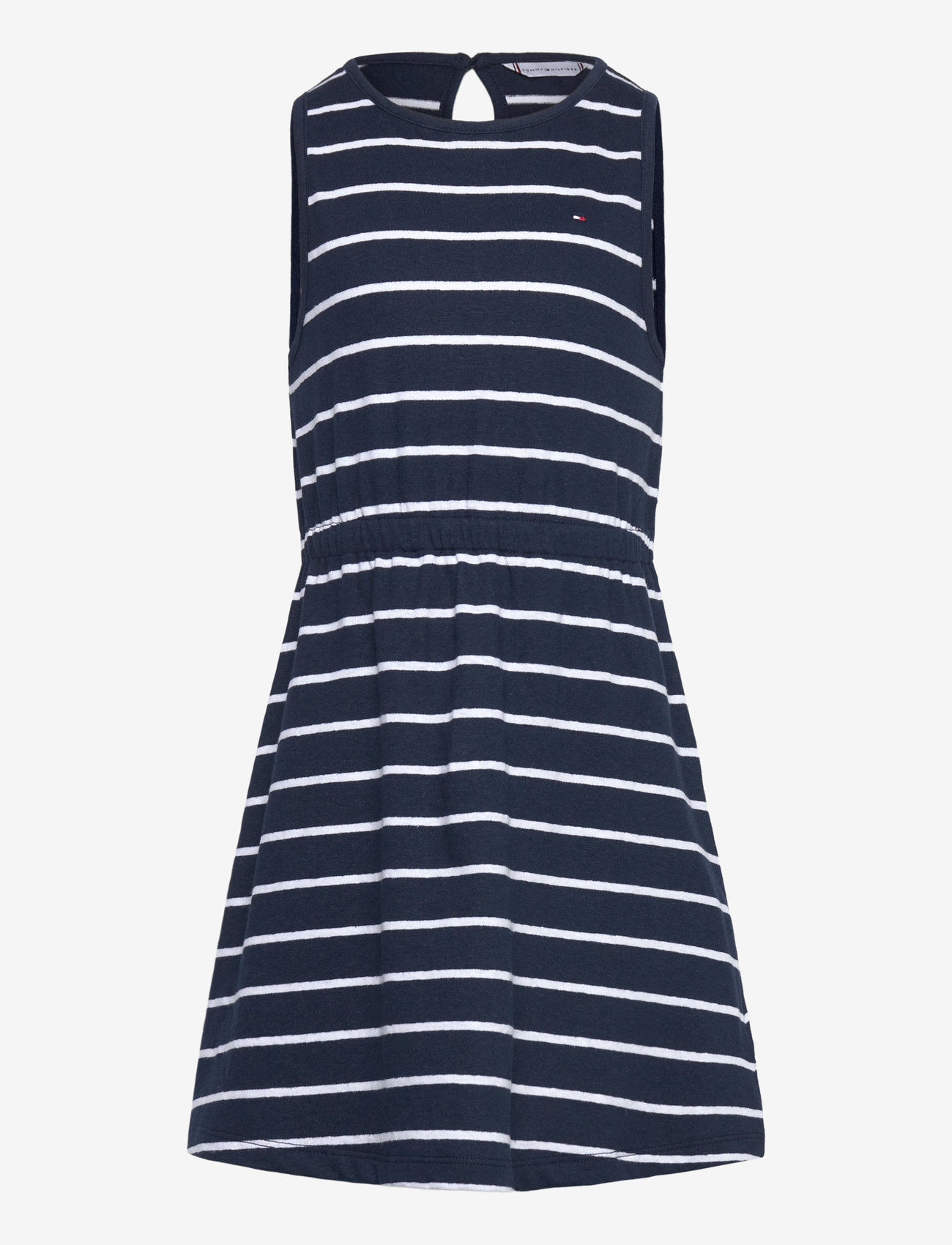 Tommy Hilfiger - LINEN JERSEY DRESS SLVLS - Ärmellose freizeitkleider - dark night navy stripes - 1