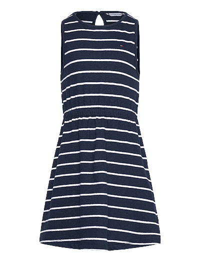 Tommy Hilfiger LINEN JERSEY DRESS SLVLS - Fødselsdagsgaver - DARK NIGHT NAVY STRIPES / navy