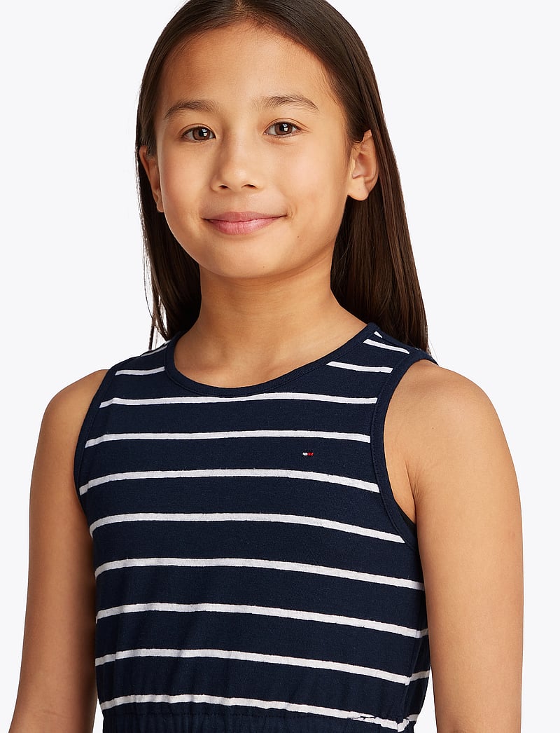 Tommy Hilfiger - LINEN JERSEY DRESS SLVLS - Ärmellose freizeitkleider - dark night navy stripes - 4