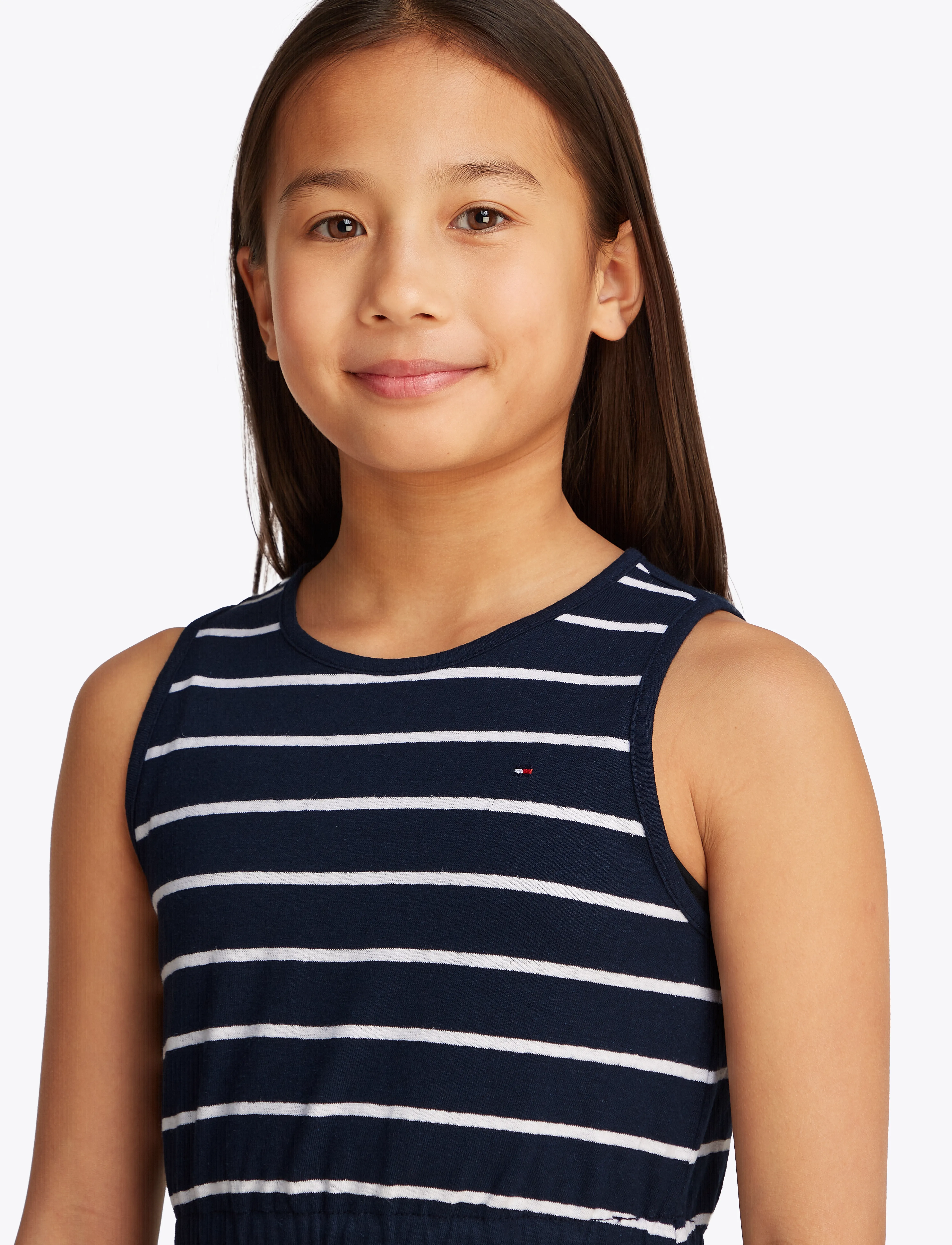 Tommy Hilfiger - LINEN JERSEY DRESS SLVLS - laisvalaikio suknelės be rankovių - dark night navy stripes - 4