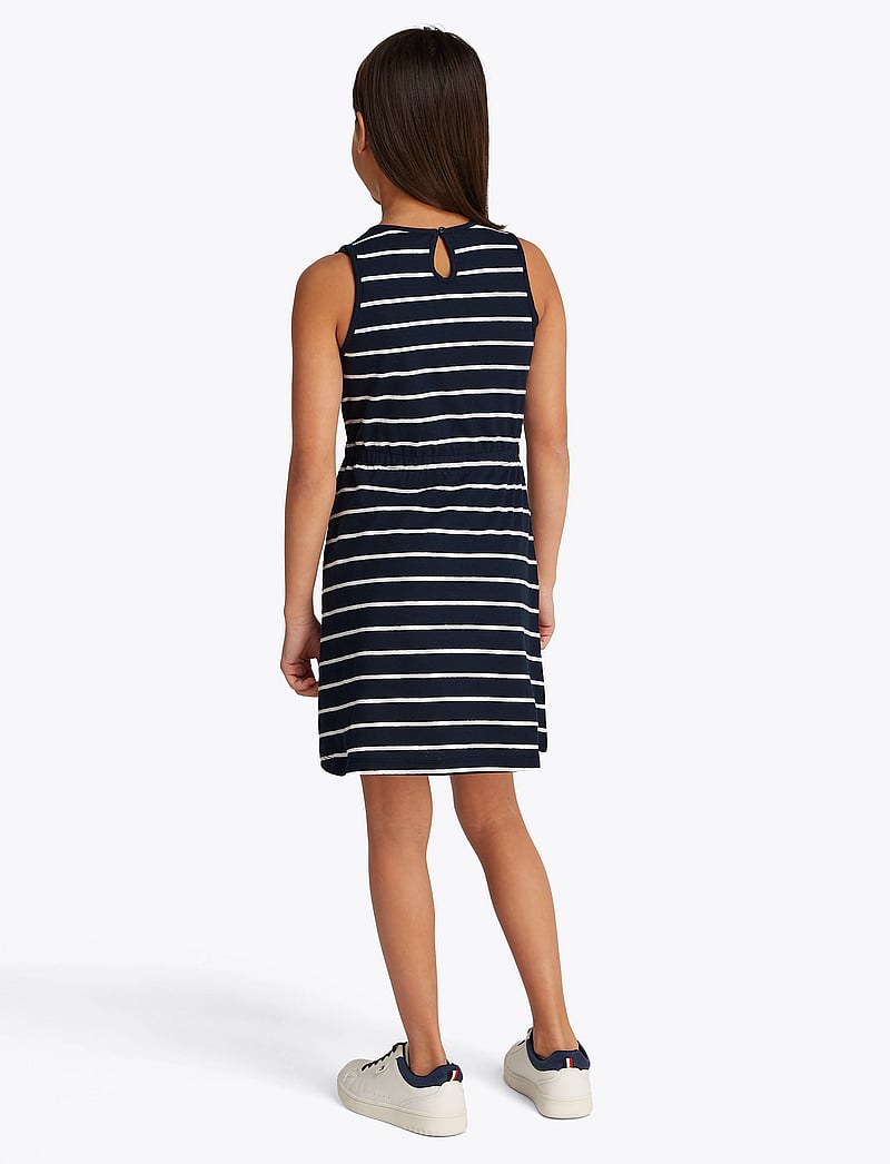 Tommy Hilfiger - LINEN JERSEY DRESS SLVLS - Ärmellose freizeitkleider - dark night navy stripes - 5