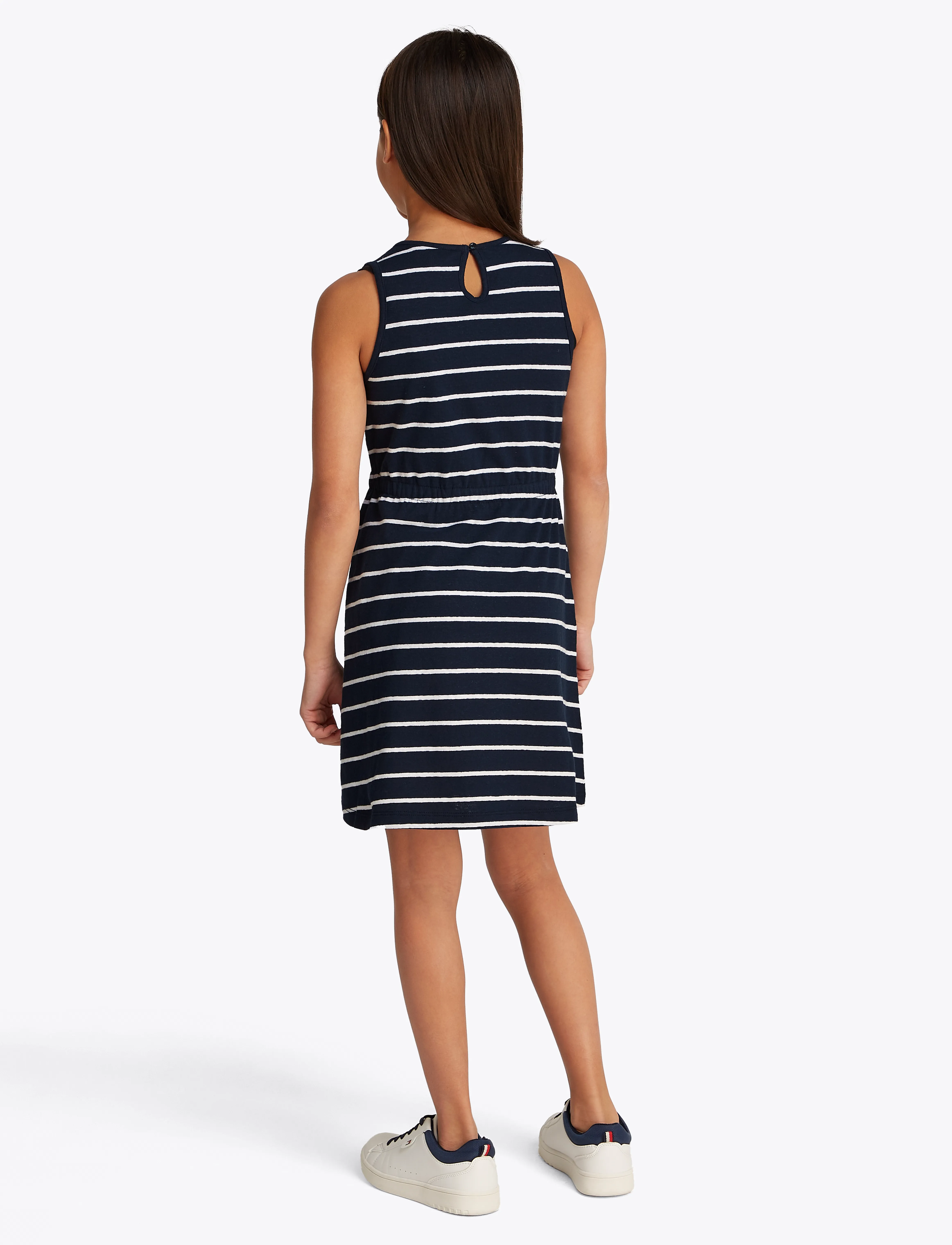 Tommy Hilfiger - LINEN JERSEY DRESS SLVLS - laisvalaikio suknelės be rankovių - dark night navy stripes - 5