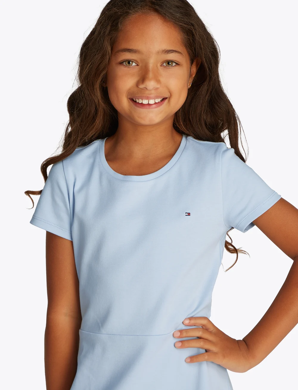 Tommy Hilfiger - ESSENTIAL SKATER DRESS SS - kortærmede hverdagskjoler - breezy blue - 0