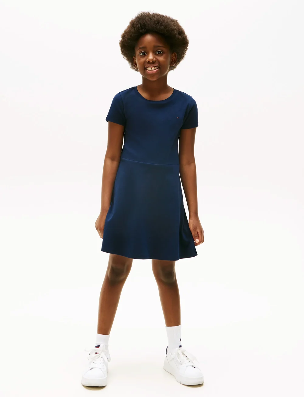 Tommy Hilfiger - ESSENTIAL SKATER DRESS SS - kortärmade vardagsklänningar - dark night navy - 0