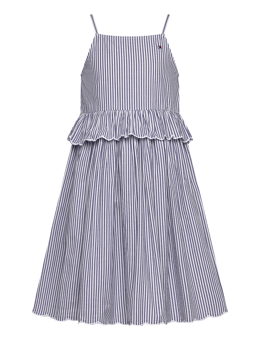 Tommy Hilfiger - STRIPED STRAP DRESS SLVLS - casual jurken zonder mouwen - dark night navy stripes - 1
