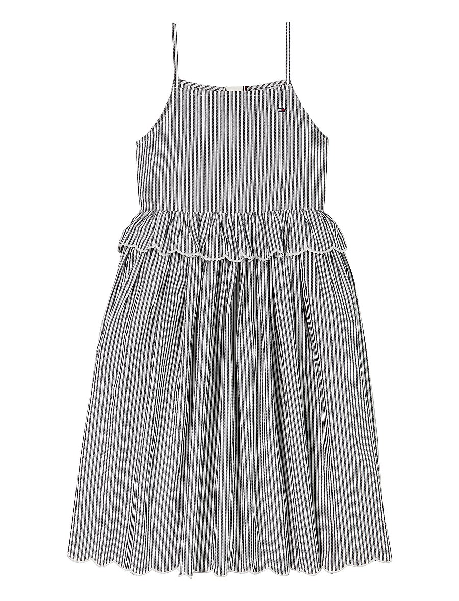 Tommy Hilfiger - STRIPED STRAP DRESS SLVLS - casual jurken zonder mouwen - dark night navy stripes - 0