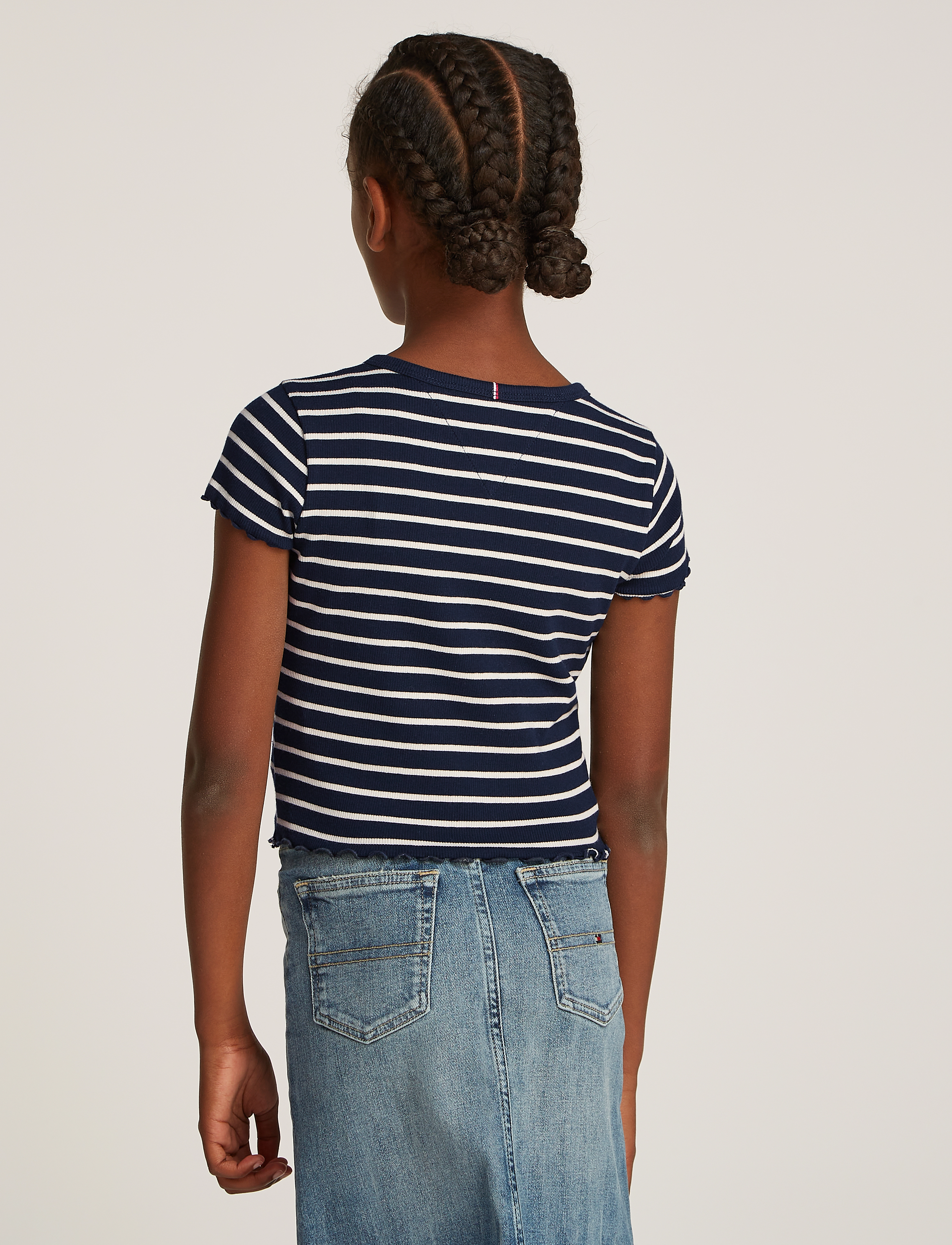 Tommy Hilfiger - RIB KNIT TOP SS - kurzärmelige - blue base white stripe - 3
