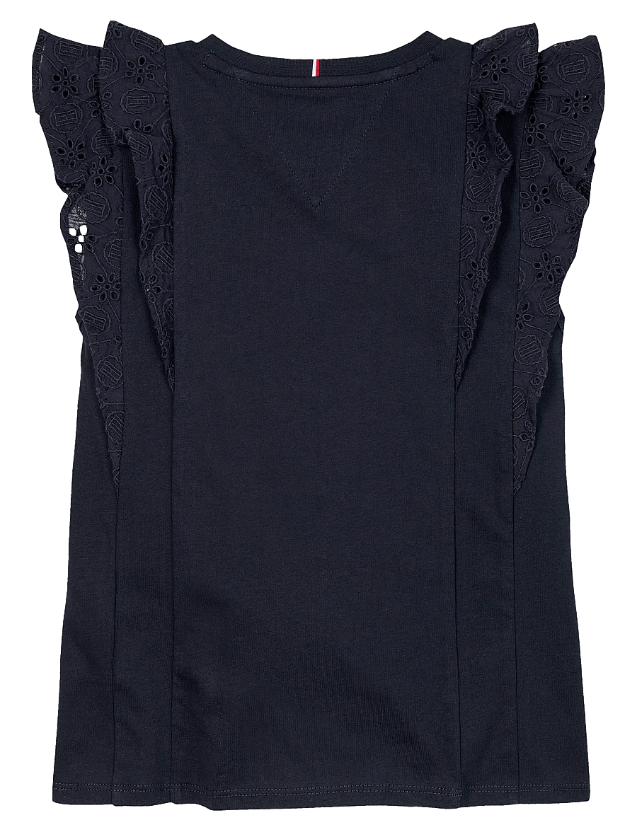 Tommy Hilfiger - BRODERIE ANGLAISE KNIT TOP SS - dark night navy - 1