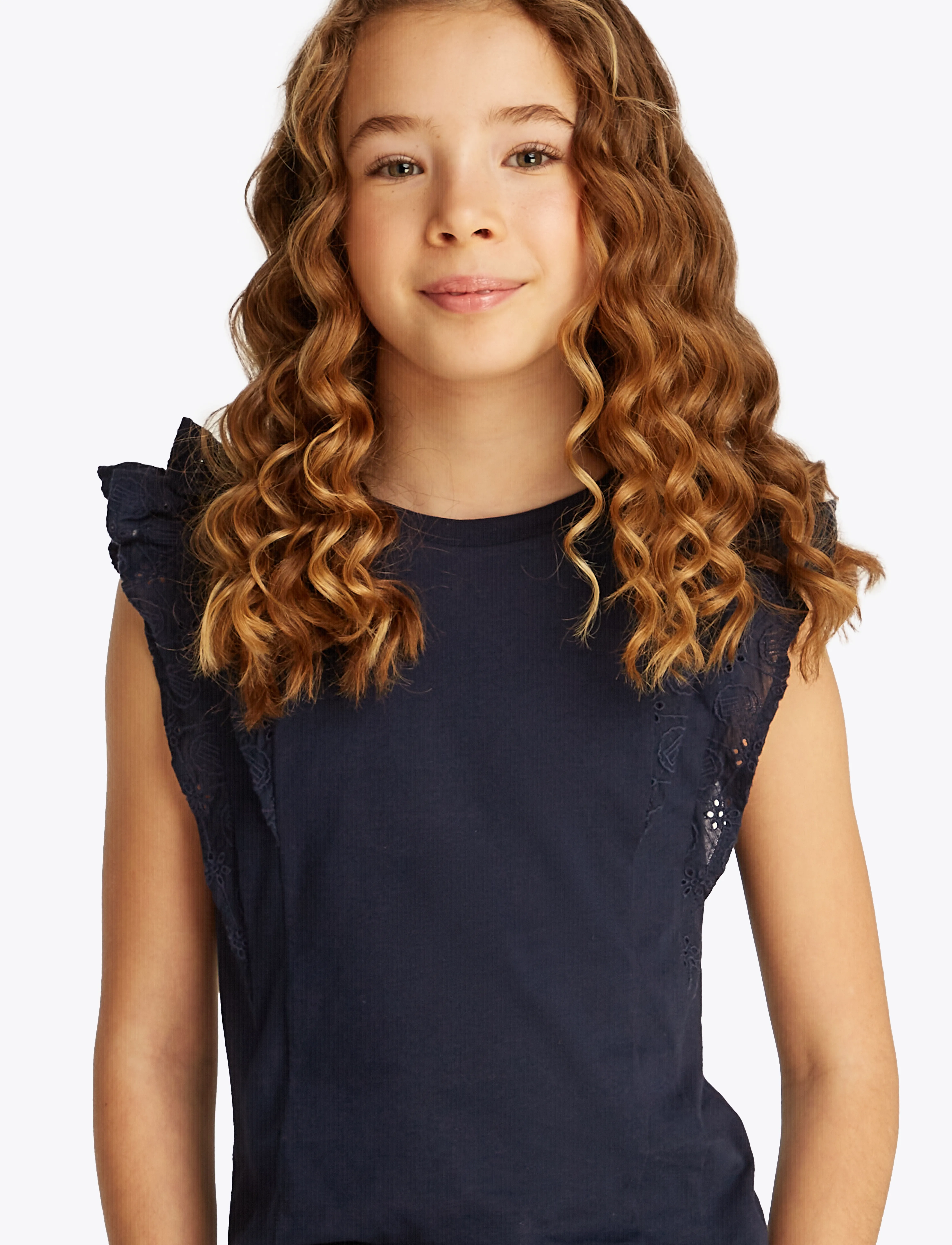 Tommy Hilfiger - BRODERIE ANGLAISE KNIT TOP SS - dark night navy - 2