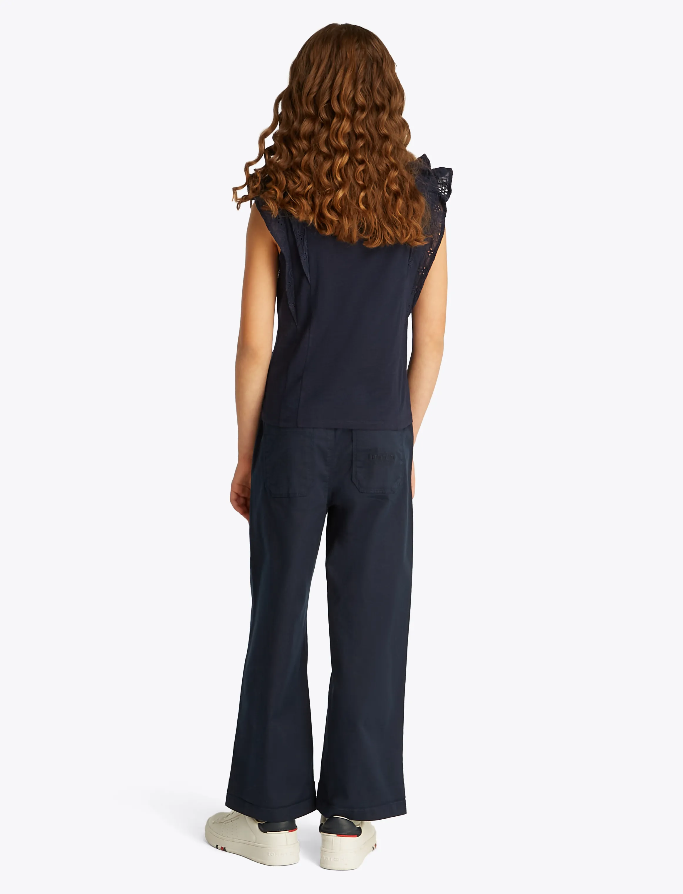 Tommy Hilfiger - BRODERIE ANGLAISE KNIT TOP SS - dark night navy - 3