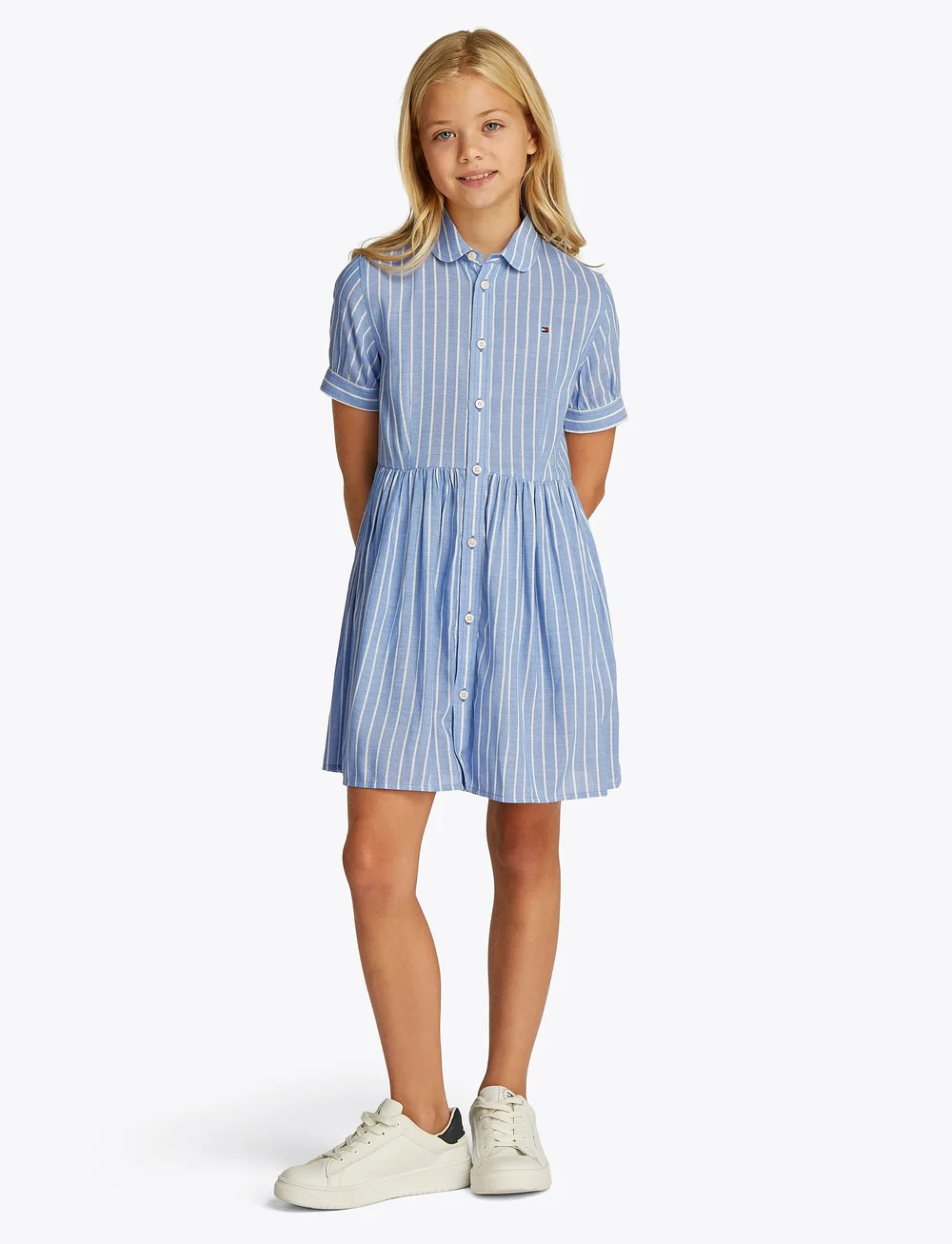 Tommy Hilfiger - STRIPED DRESS SS - kurzärmelige freizeitkleider - blue spell - 0