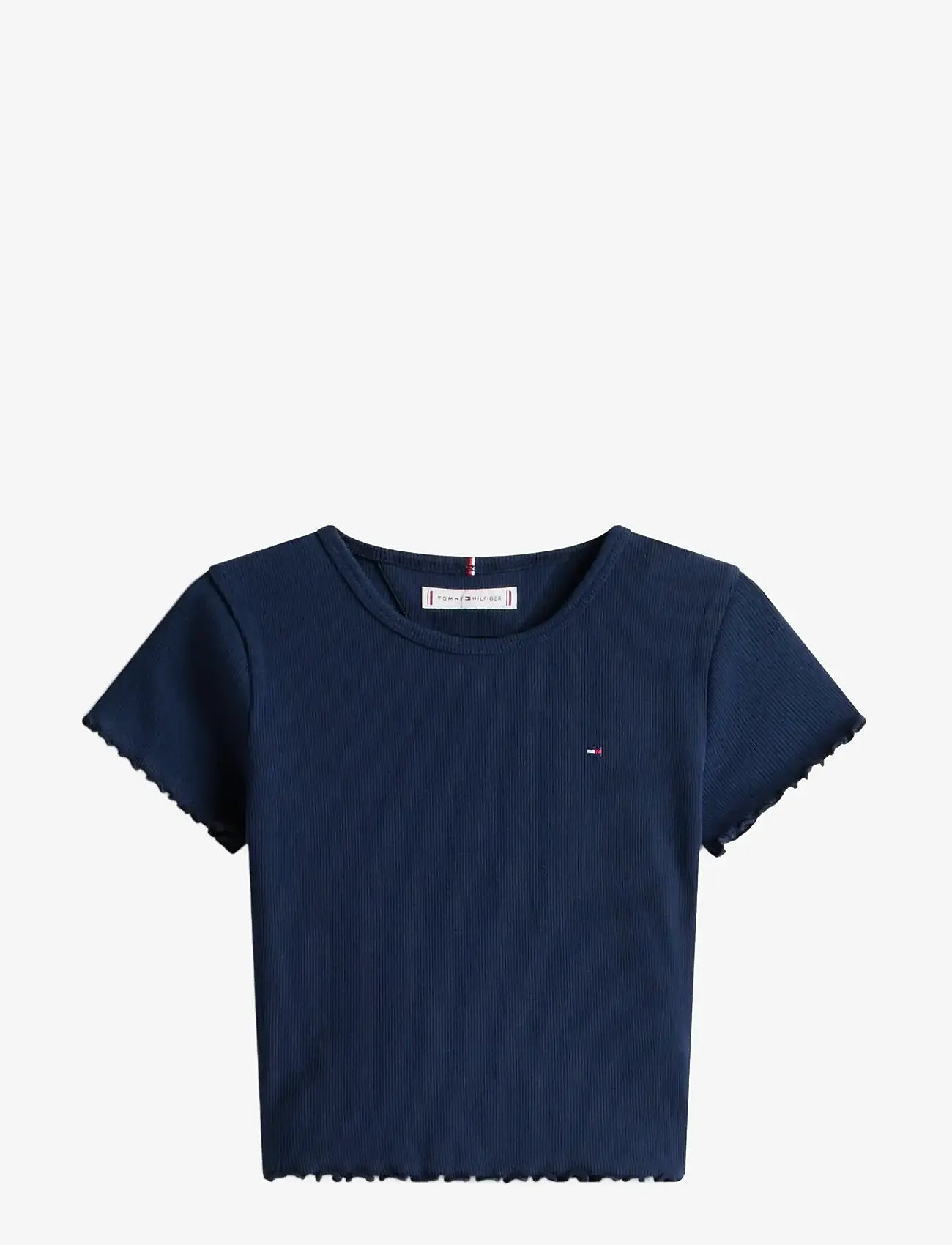 Tommy Hilfiger - ESSENTIAL RIB TOP SS - kortærmede t-shirts - dark night navy - 1