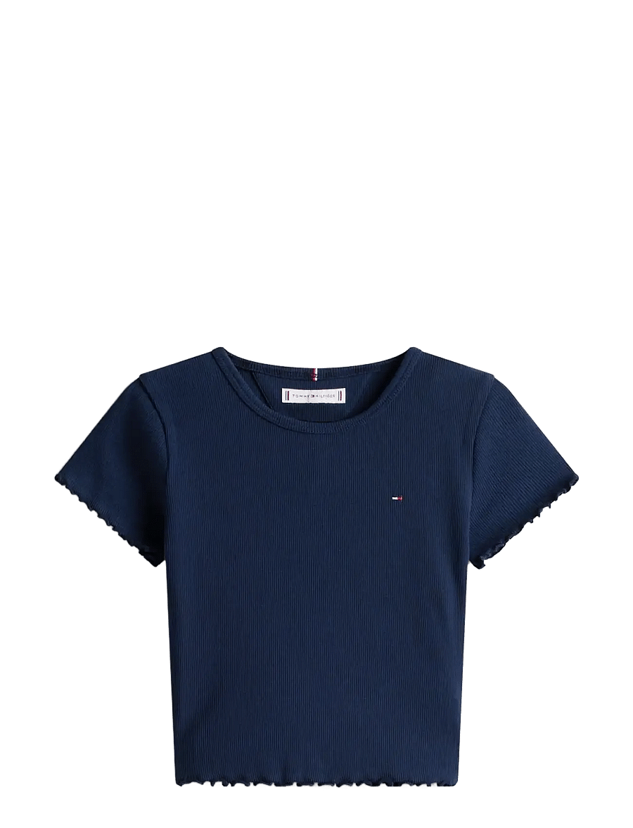 Tommy Hilfiger - ESSENTIAL RIB TOP SS - kurzärmelige - dark night navy - 1