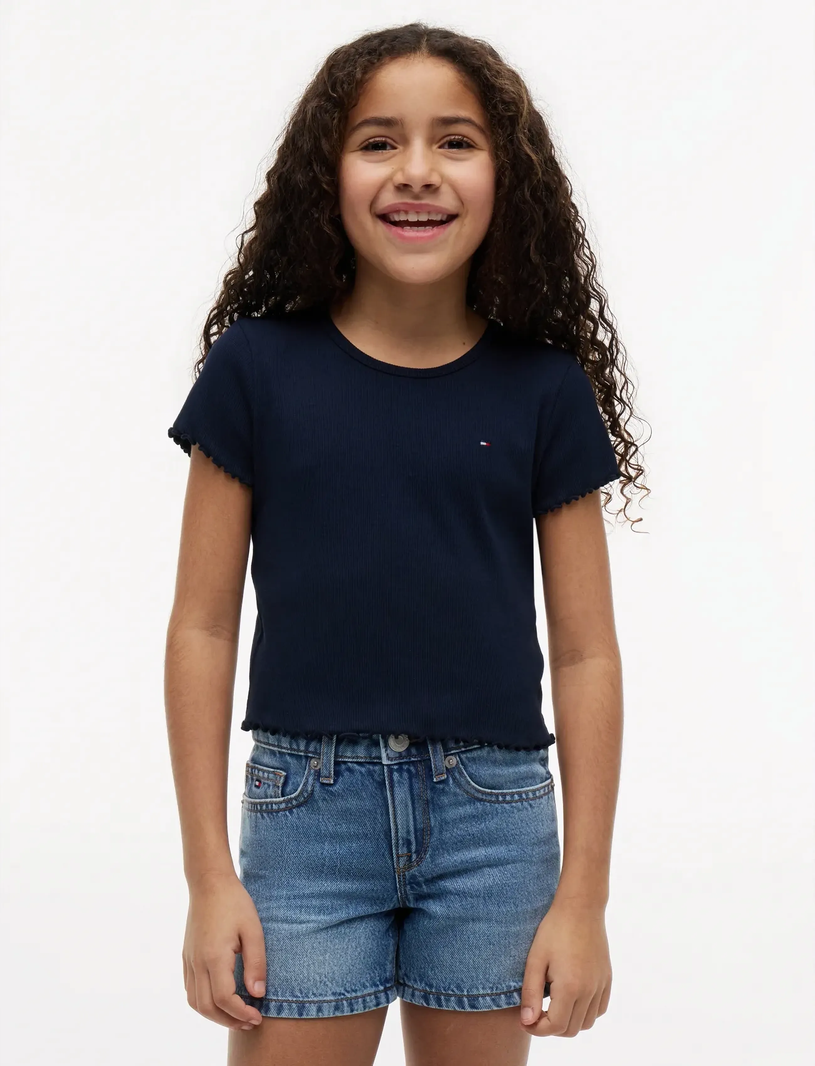 Tommy Hilfiger ESSENTIAL RIB TOP SS - Tøj - DARK NIGHT NAVY / navy