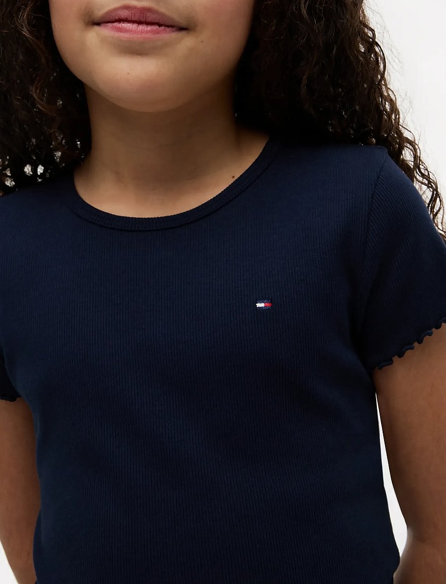 Tommy Hilfiger - ESSENTIAL RIB TOP SS - kurzärmelige - dark night navy - 4