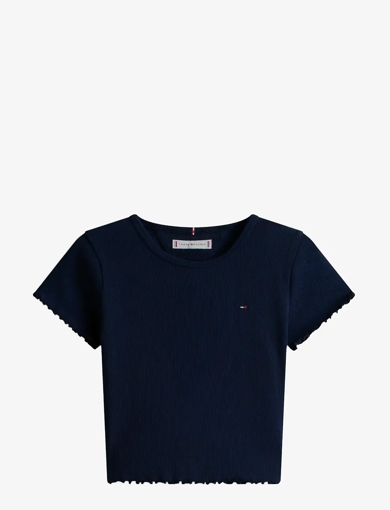 Tommy Hilfiger - ESSENTIAL RIB TOP SS - kortærmede t-shirts - dark night navy - 2