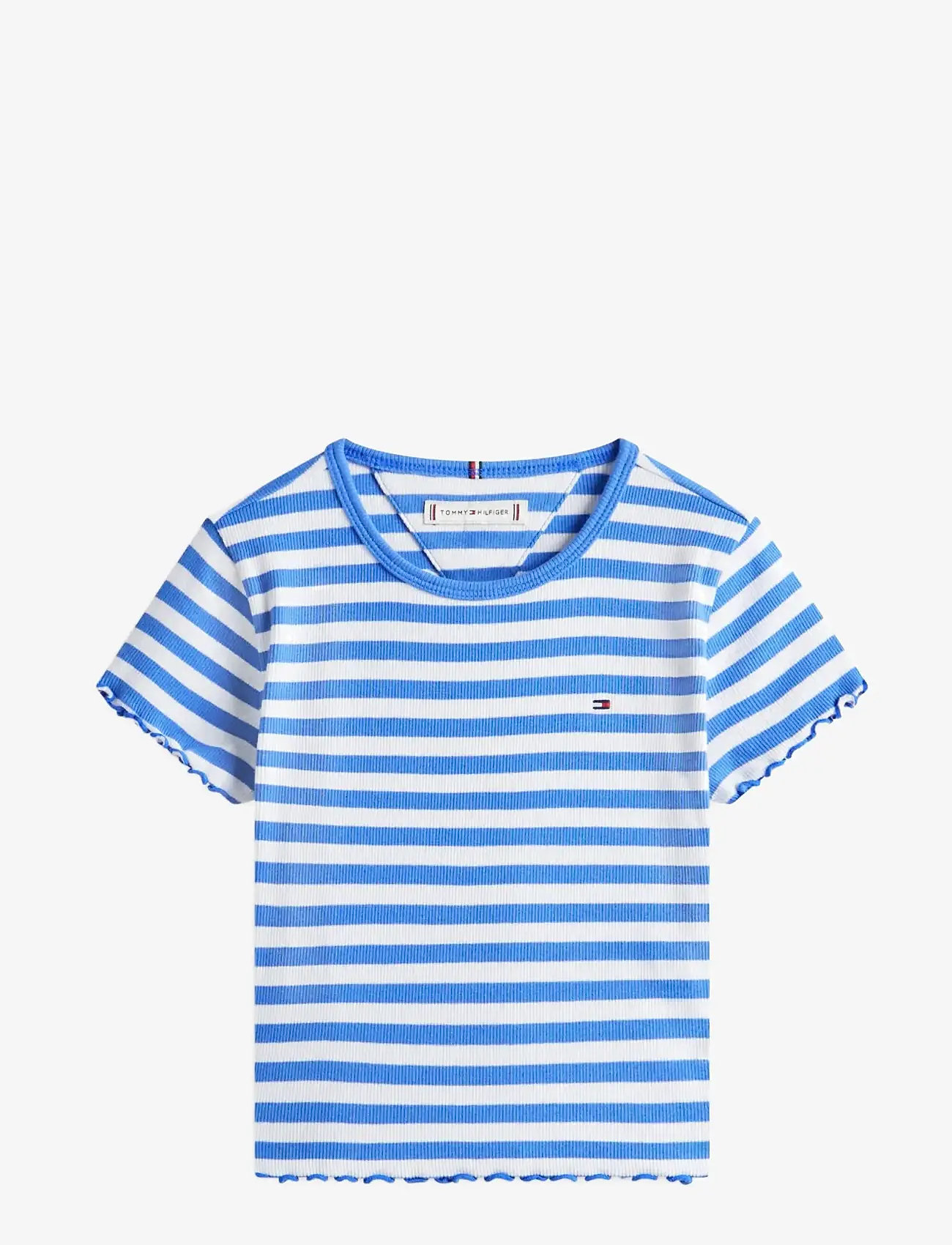 Tommy Hilfiger - ESSENTIAL RIB TOP SS - kortærmede t-shirts - empire blue stripes - 1