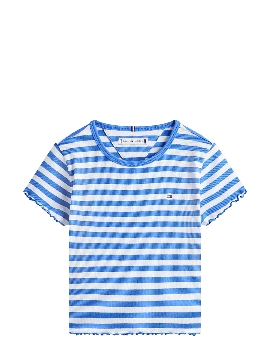 Tommy Hilfiger - ESSENTIAL RIB TOP SS - kurzärmelige - empire blue stripes - 1