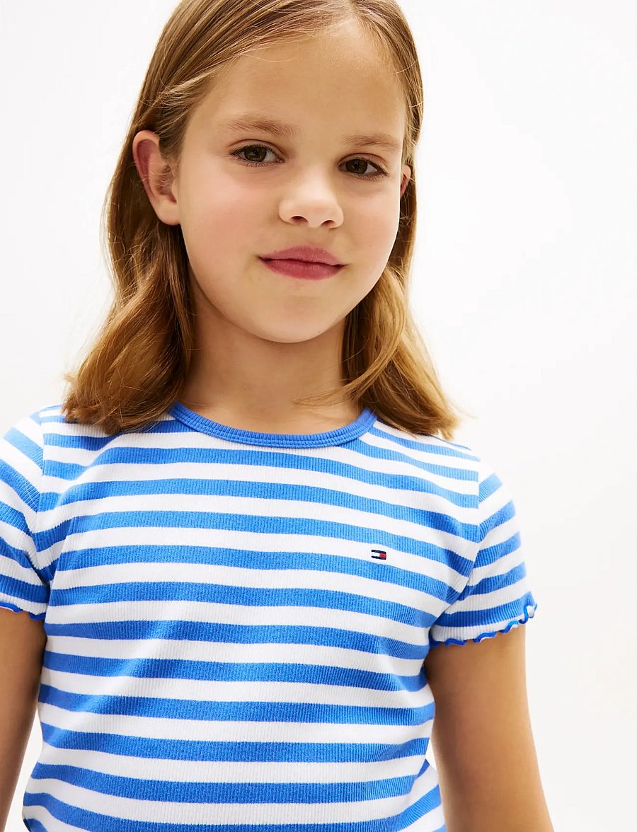 Tommy Hilfiger - ESSENTIAL RIB TOP SS - kurzärmelige - empire blue stripes - 4